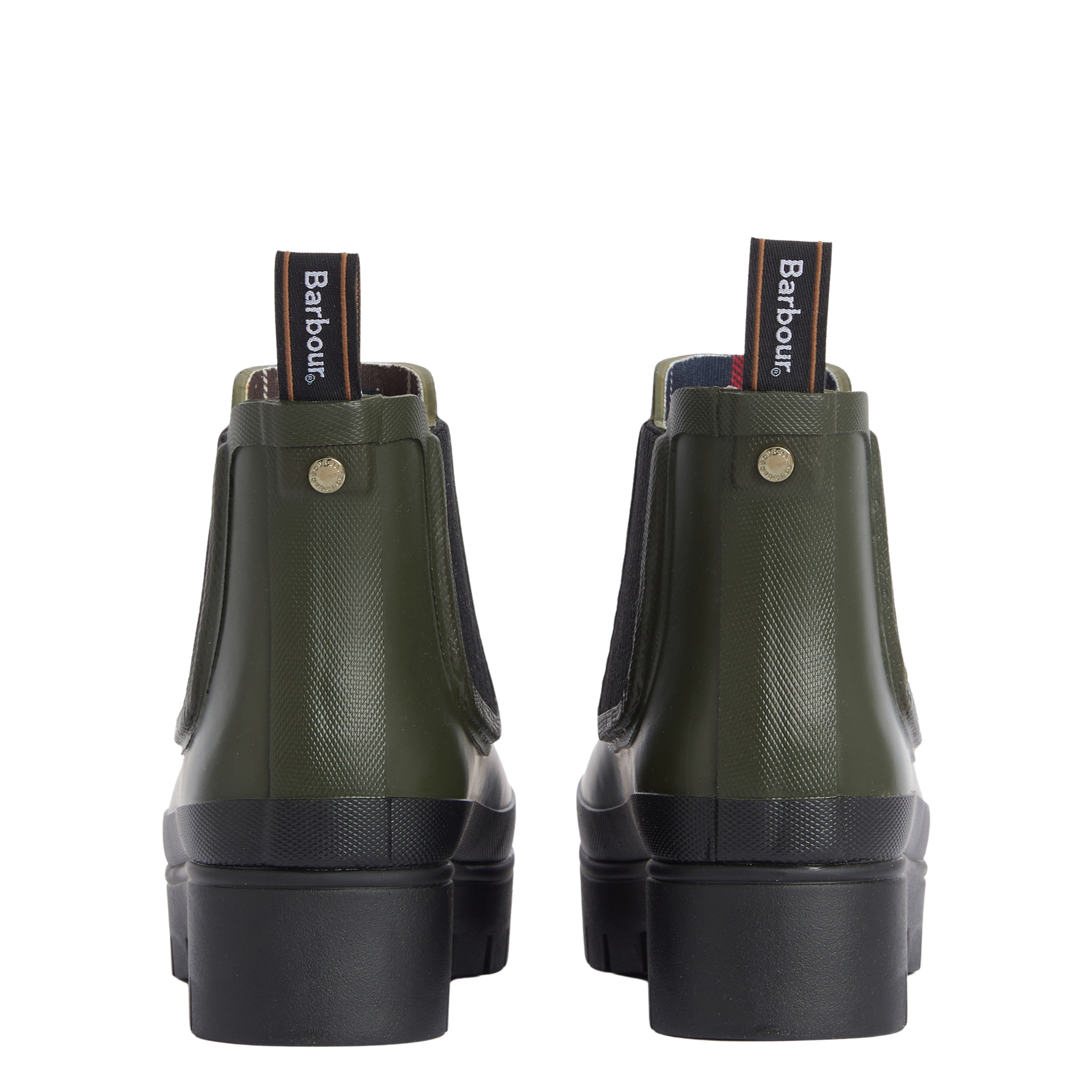 Womens Barbour Olive/Black Halton Chelsea Welly
