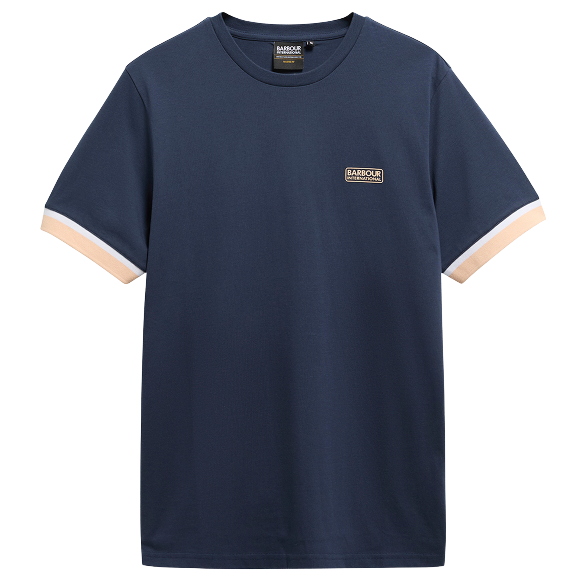 Mens Barbour International Oxford Navy Deep Cuff Evan S/s T Shirt