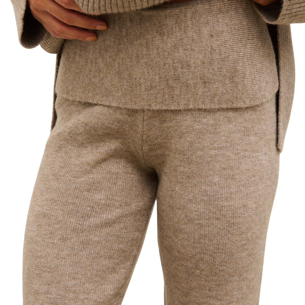 Womens Pretty Lavish Mushroom Kimberley Knit Trousers