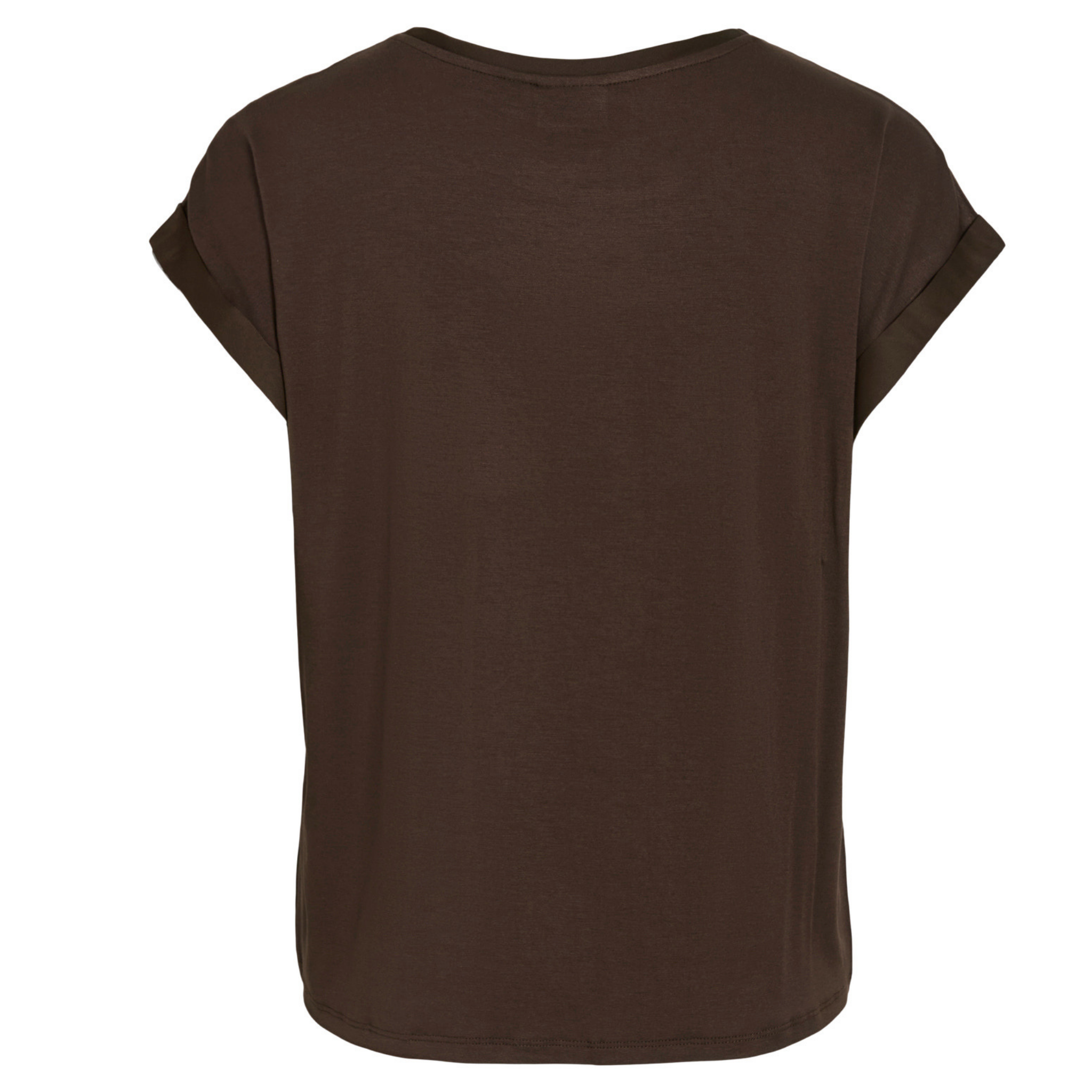 Womens Vila Coffee Bean Viellette Satin S/s Top