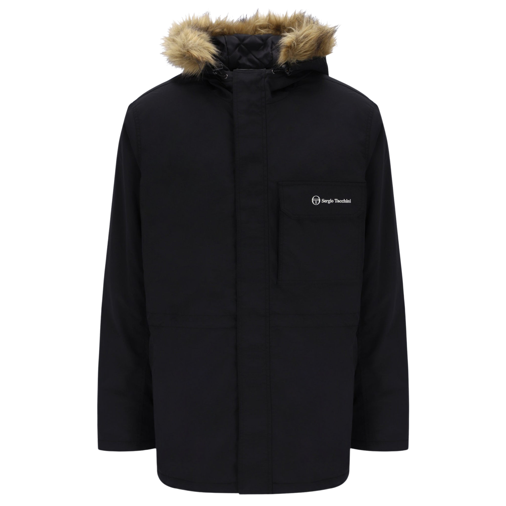 Mens Sergio Tacchini Black Budge Parka Coat