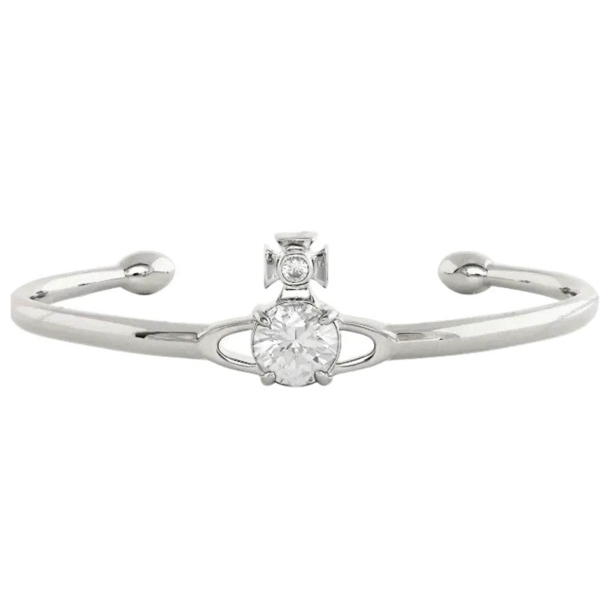 Vivienne Westwood Platinum/White CZ Reina Large Bangle