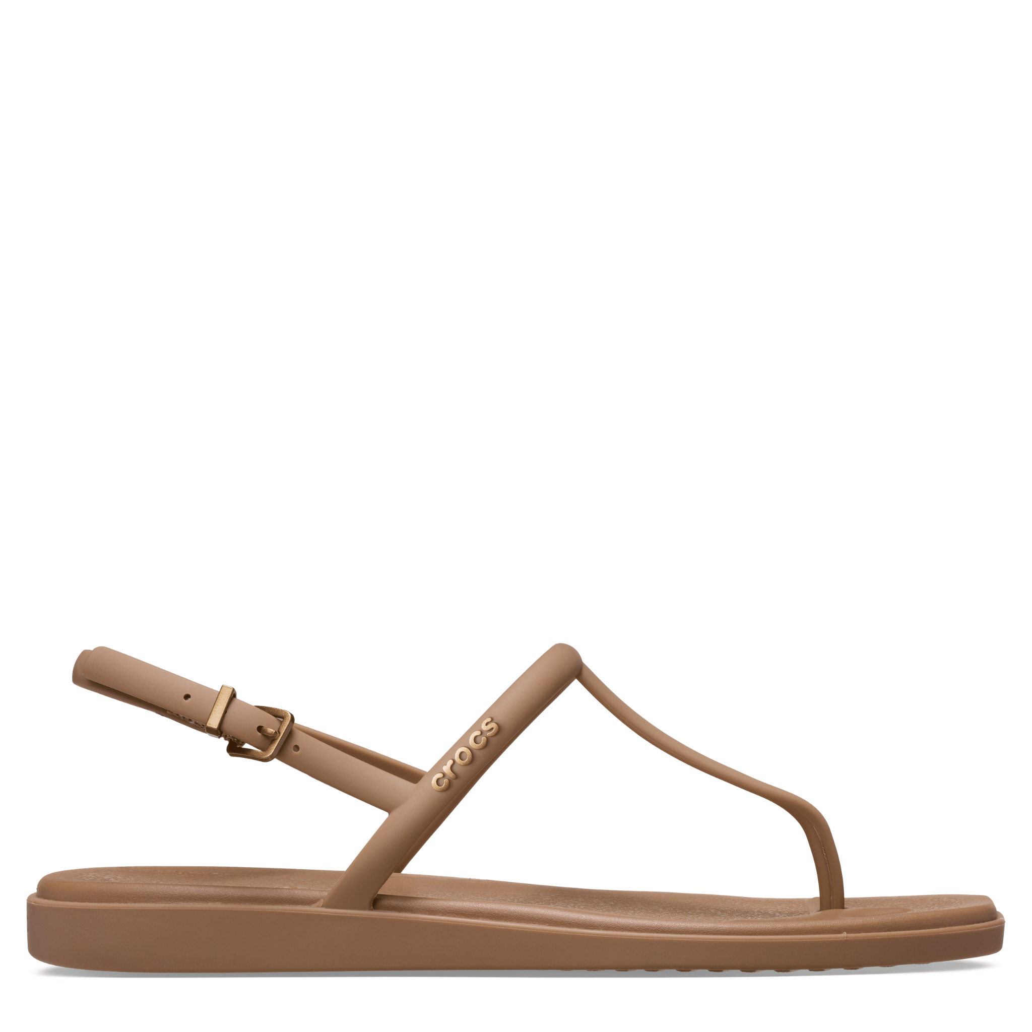 Womens Crocs Milk Chocolate Miami Thong Flip Sandals