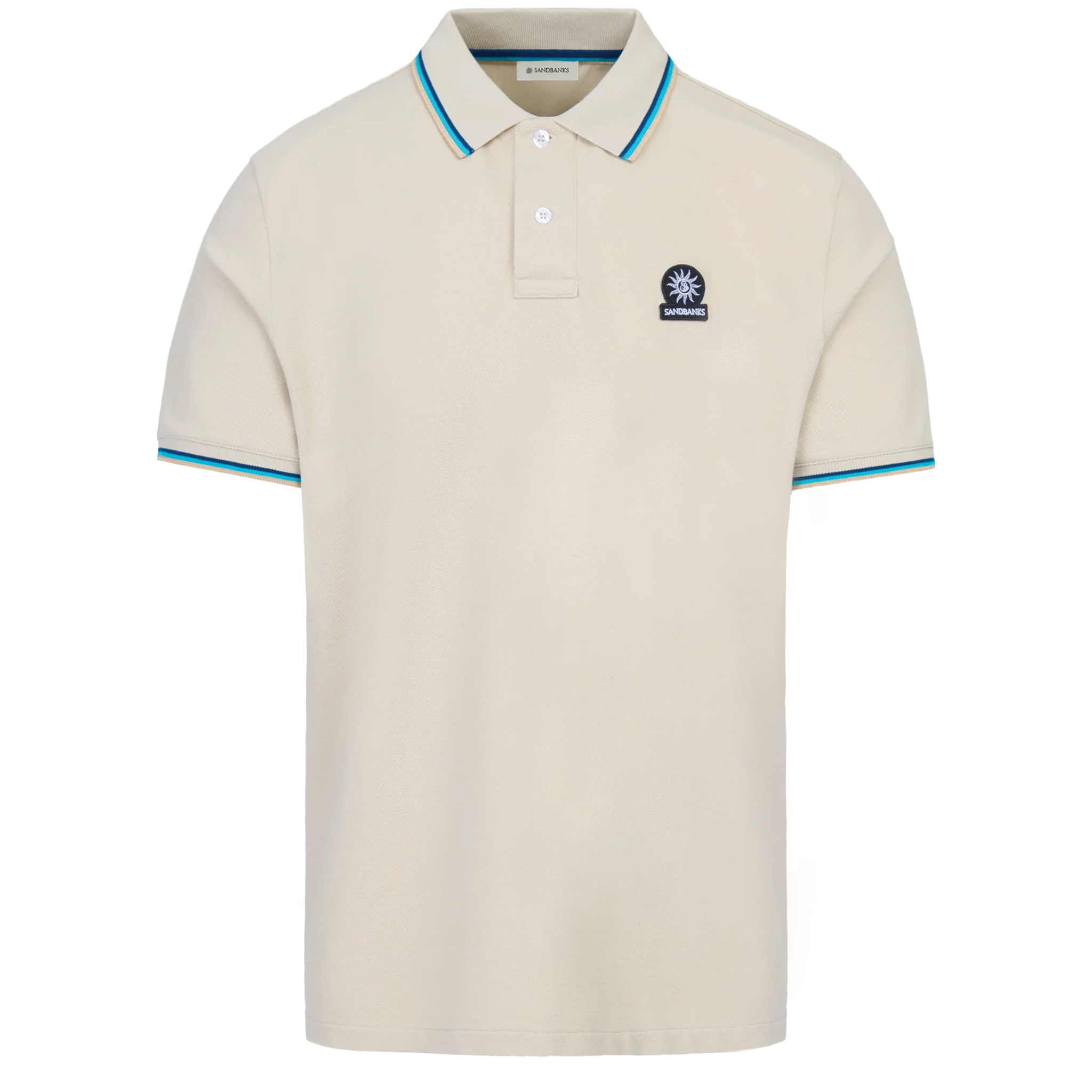 Mens Sandbanks Stone Tipped Badge Logo S/s Polo Shirt