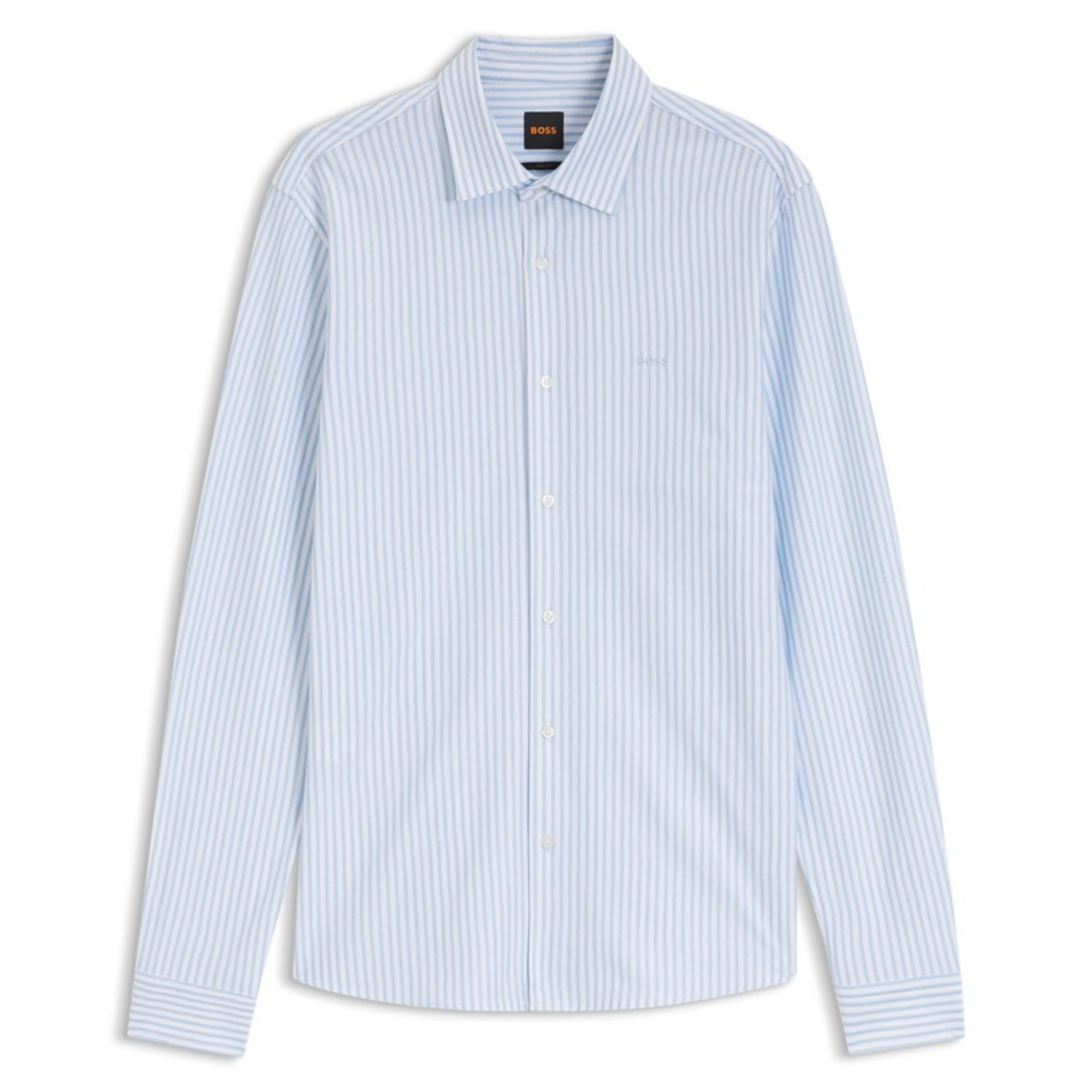 Mens BOSS Blue Mysoft_2_M Stripe L/s Shirt