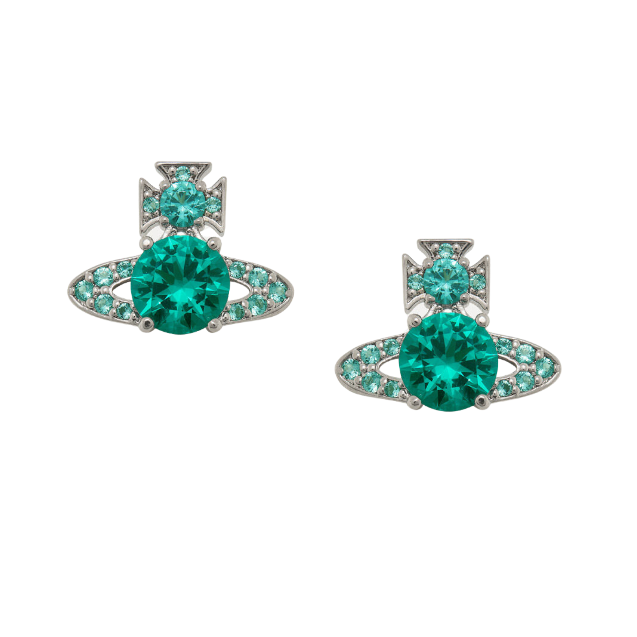 Vivienne Westwood Platinum/Turquoise Ismene Earrings