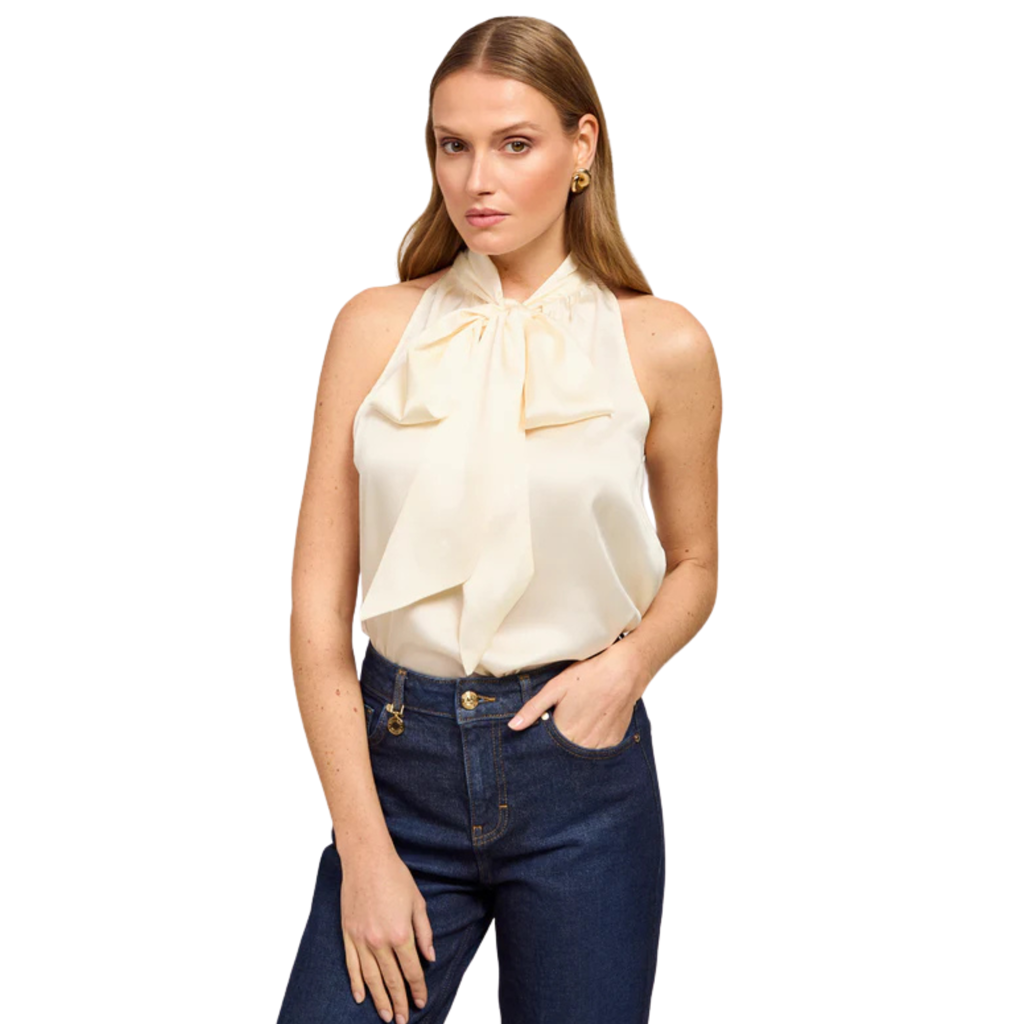 Womens Holland Cooper Oyster Ariella Sleeveless Blouse
