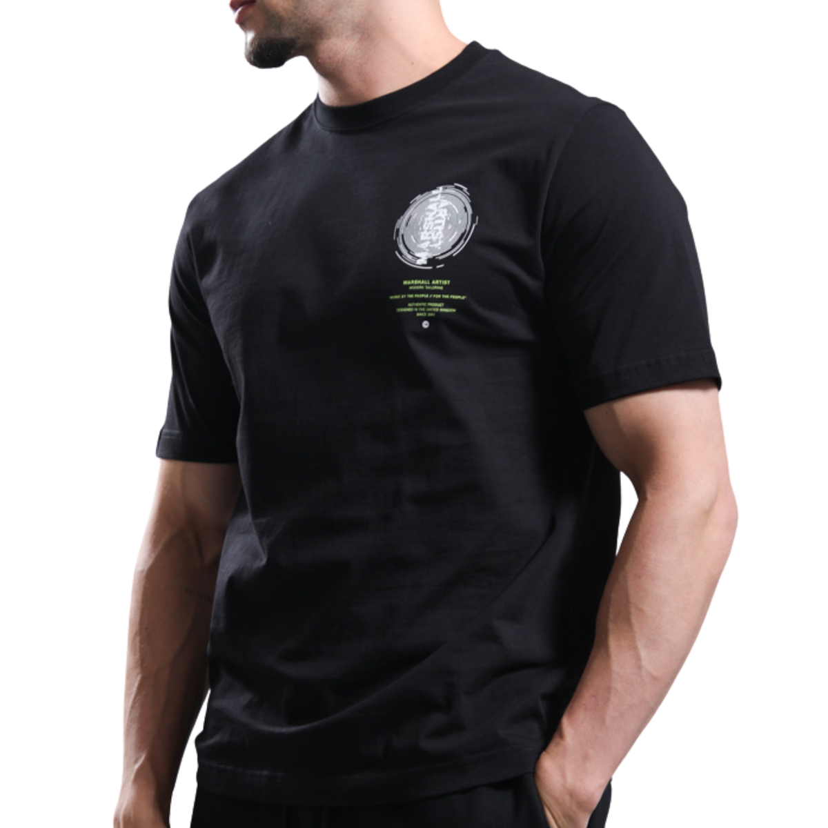 Mens Marshall Artist Black Space Face S/s T Shirt