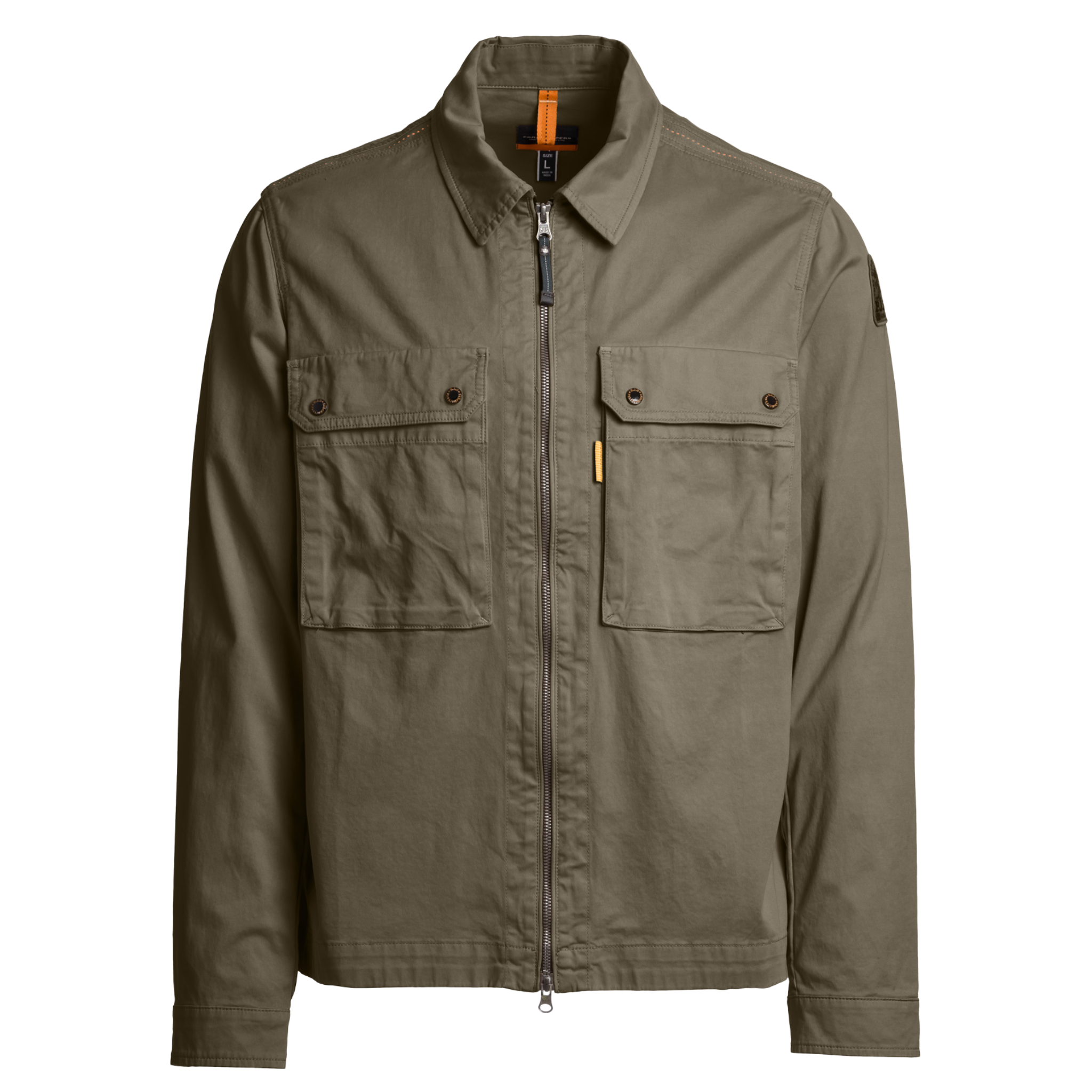 Mens Parajumpers Olive Grey Tel Pocket Overshirt