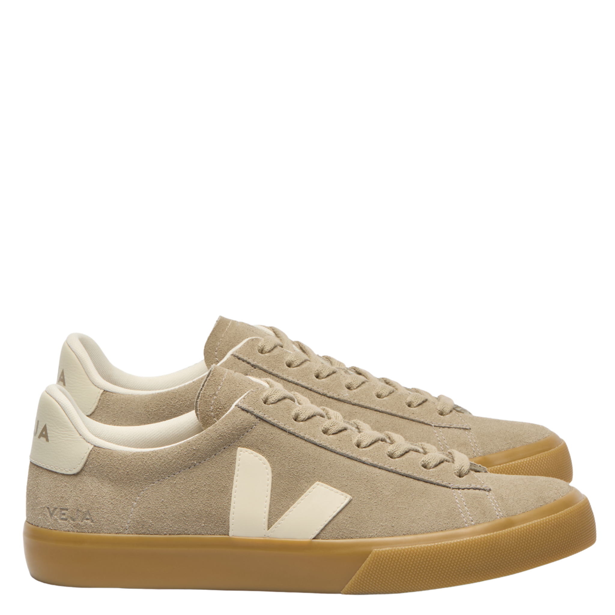 Mens VEJA Taupe Pierre Natural Campo Suede Trainers