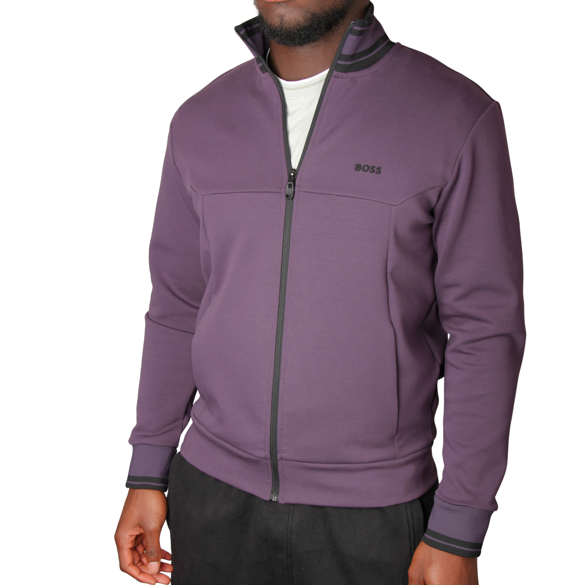 Mens BOSS Medium Purple FZ Zone Zip Through Sweatshirt