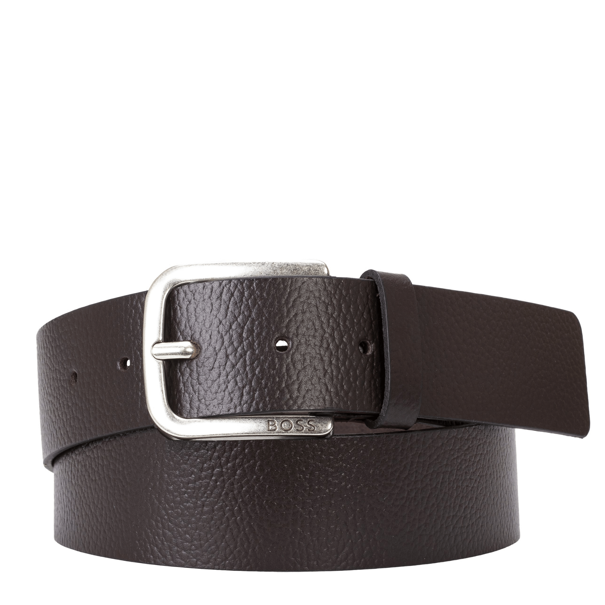 Mens BOSS Dark Brown Janni-Gr_Sz40 Leather Belt