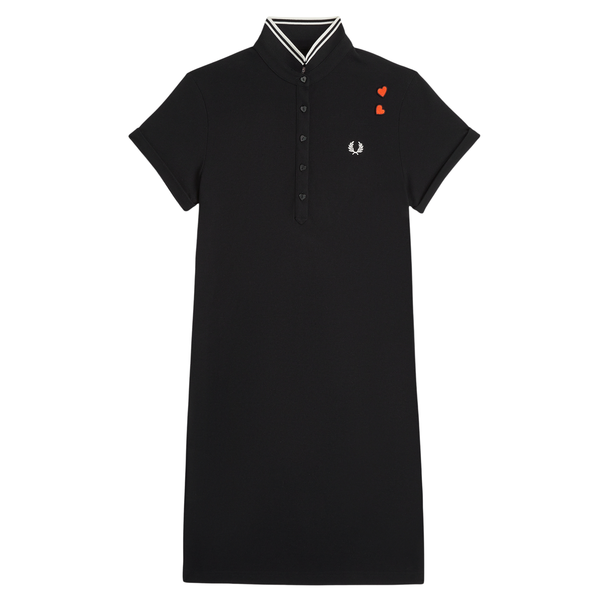 Womens Fred Perry x AW Black Tipped Polo Dress