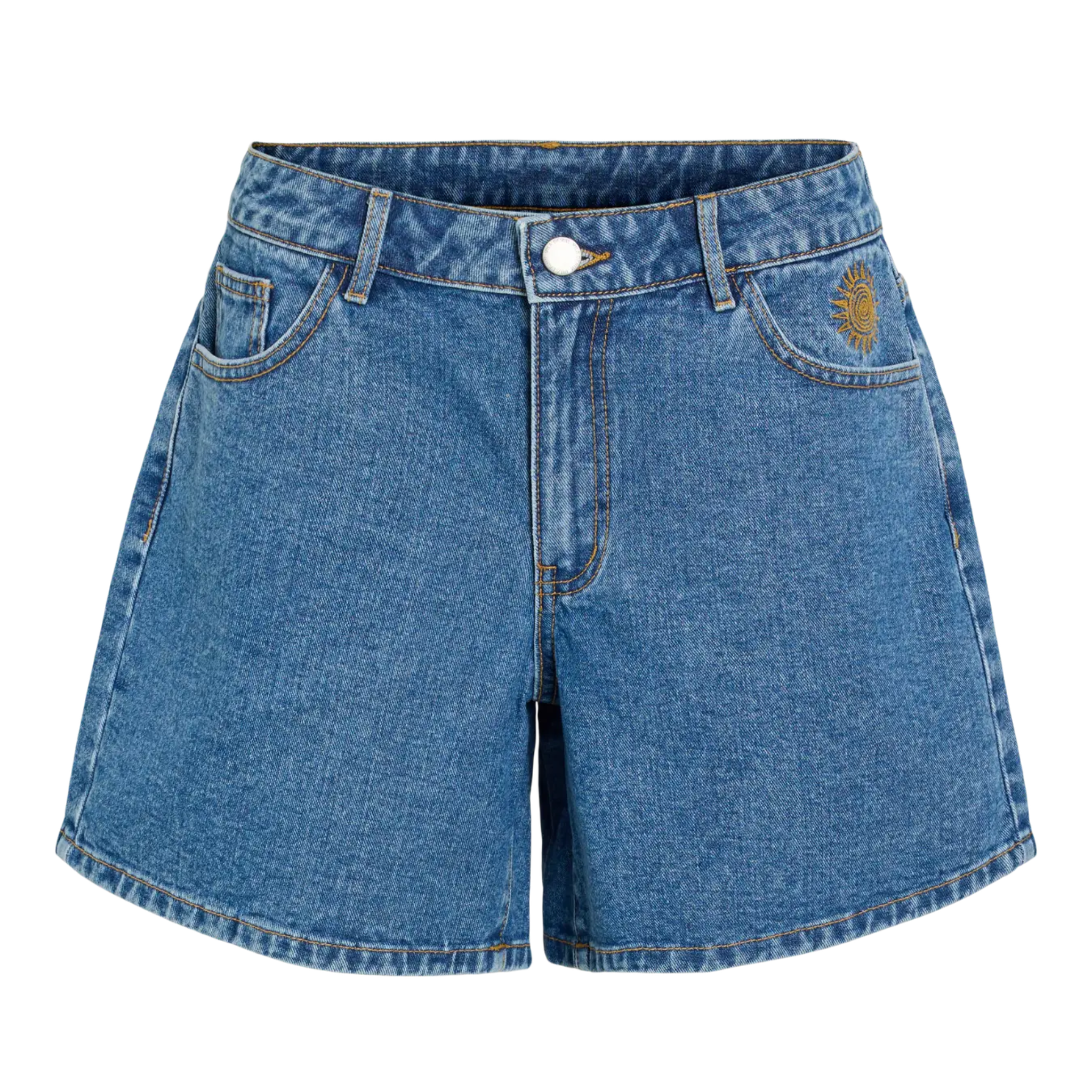 Womens Vila Medium Blue Visumo Denim Shorts