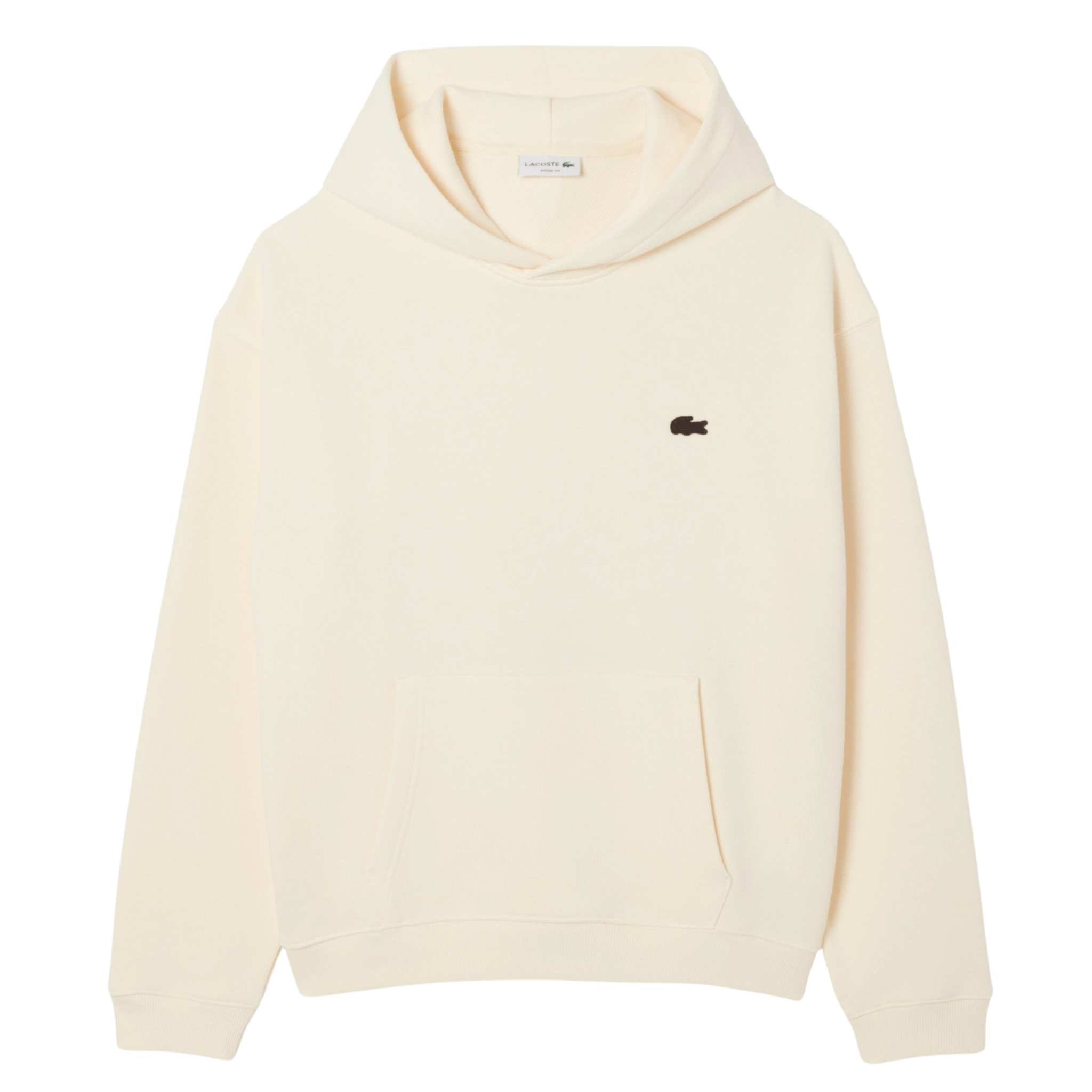 Mens Lacoste Lemon Beige Loose Fit Back Print Hoodie