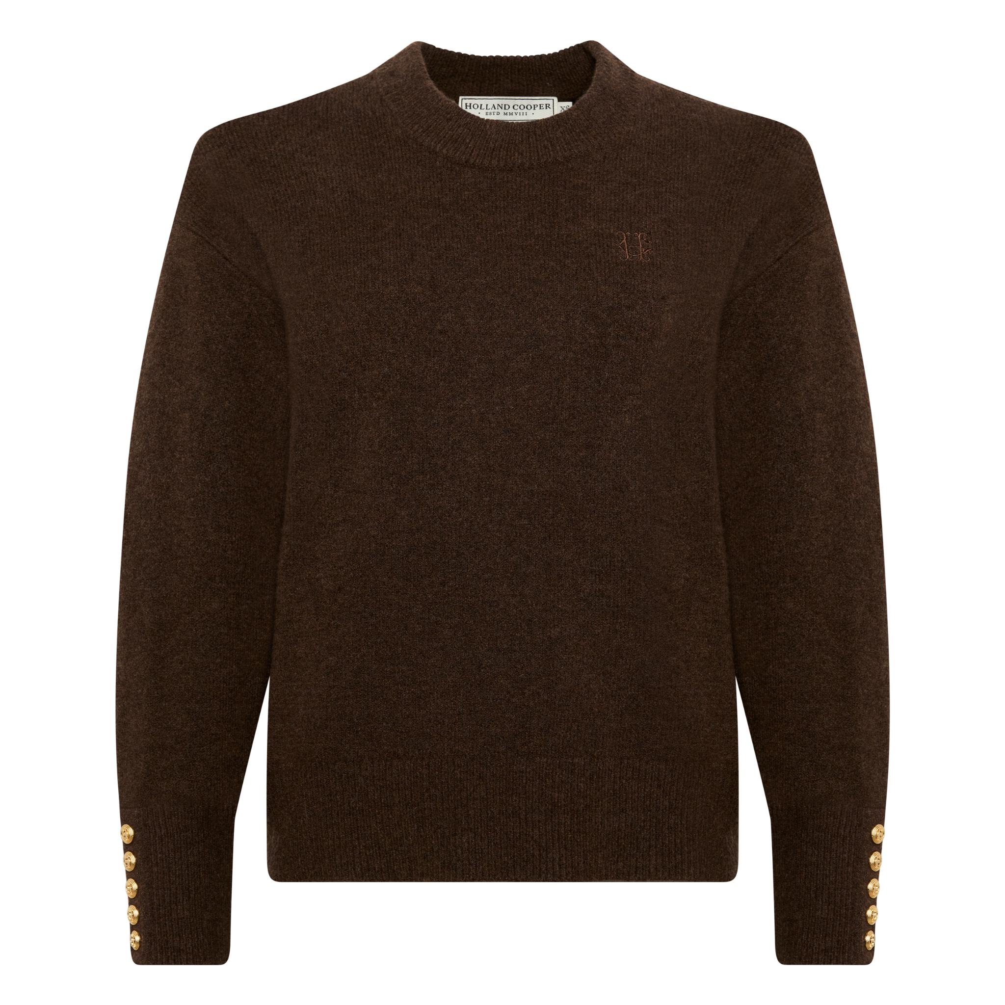 Womens Holland Cooper Chocolate Nina Crew Neck Knit Jumper