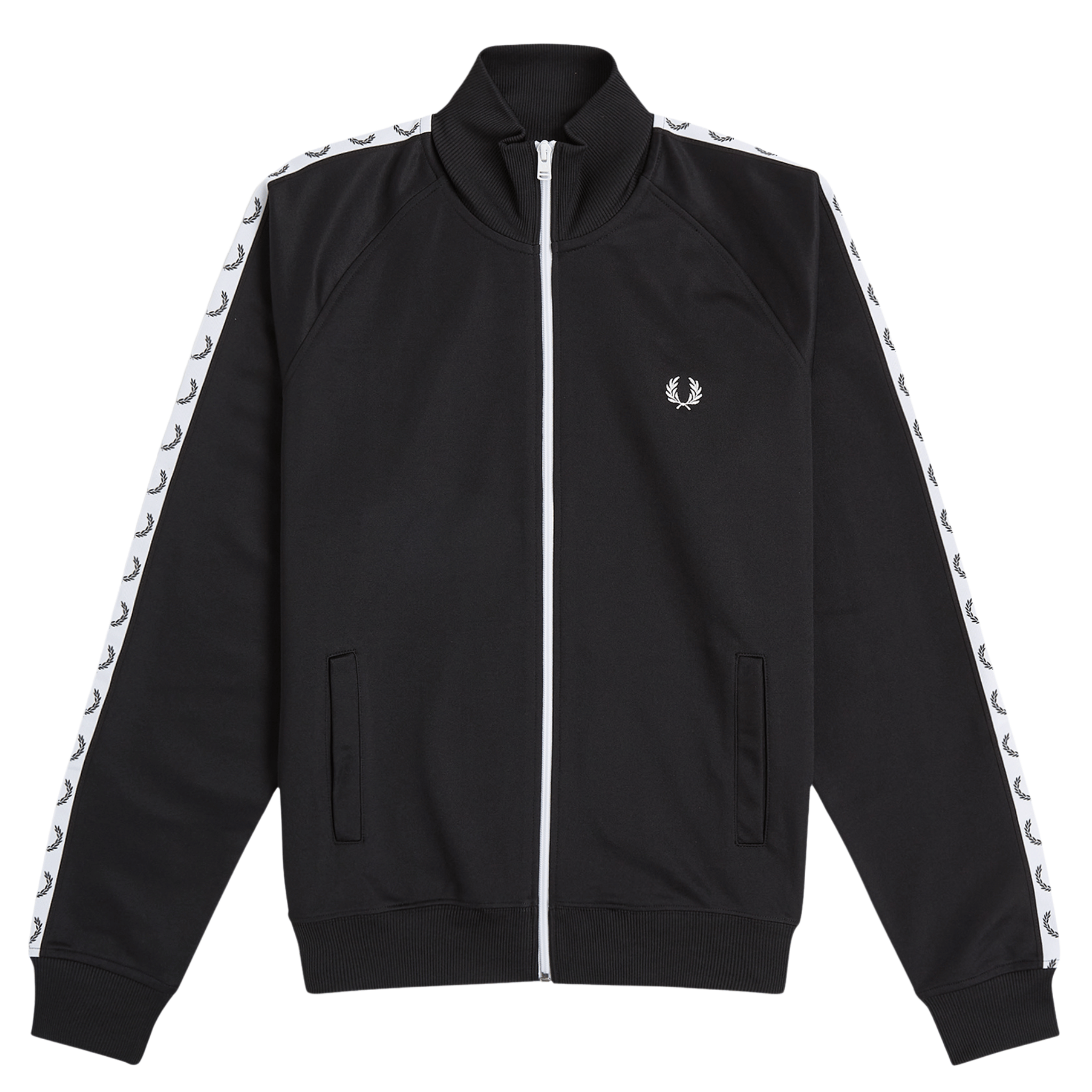 Mens Fred Perry Black Taped Track Top