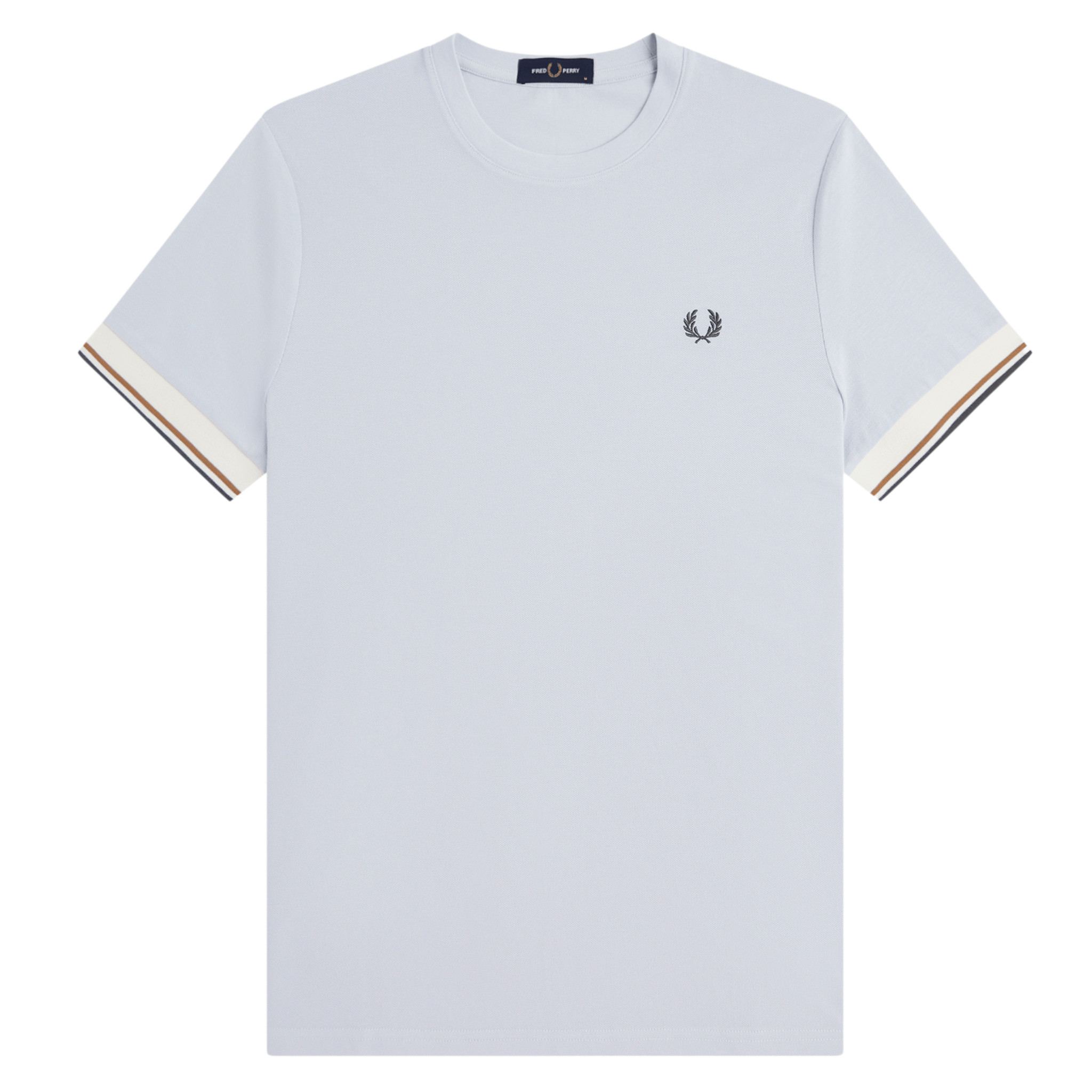 Mens Fred Perry Dusky Blue Twin Tipped Cuff S/s T Shirt