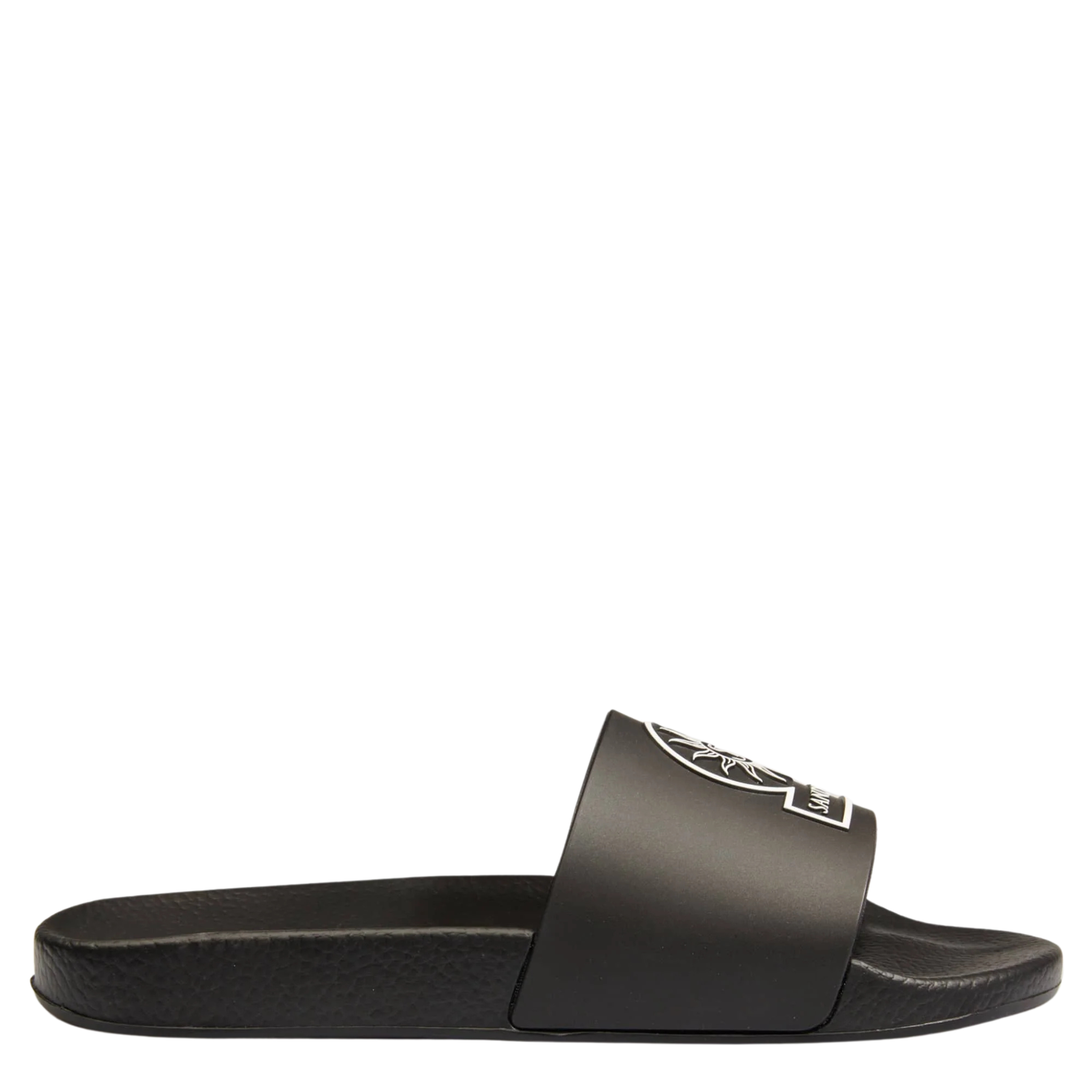 Mens Sandbanks Black Badge Logo Slides
