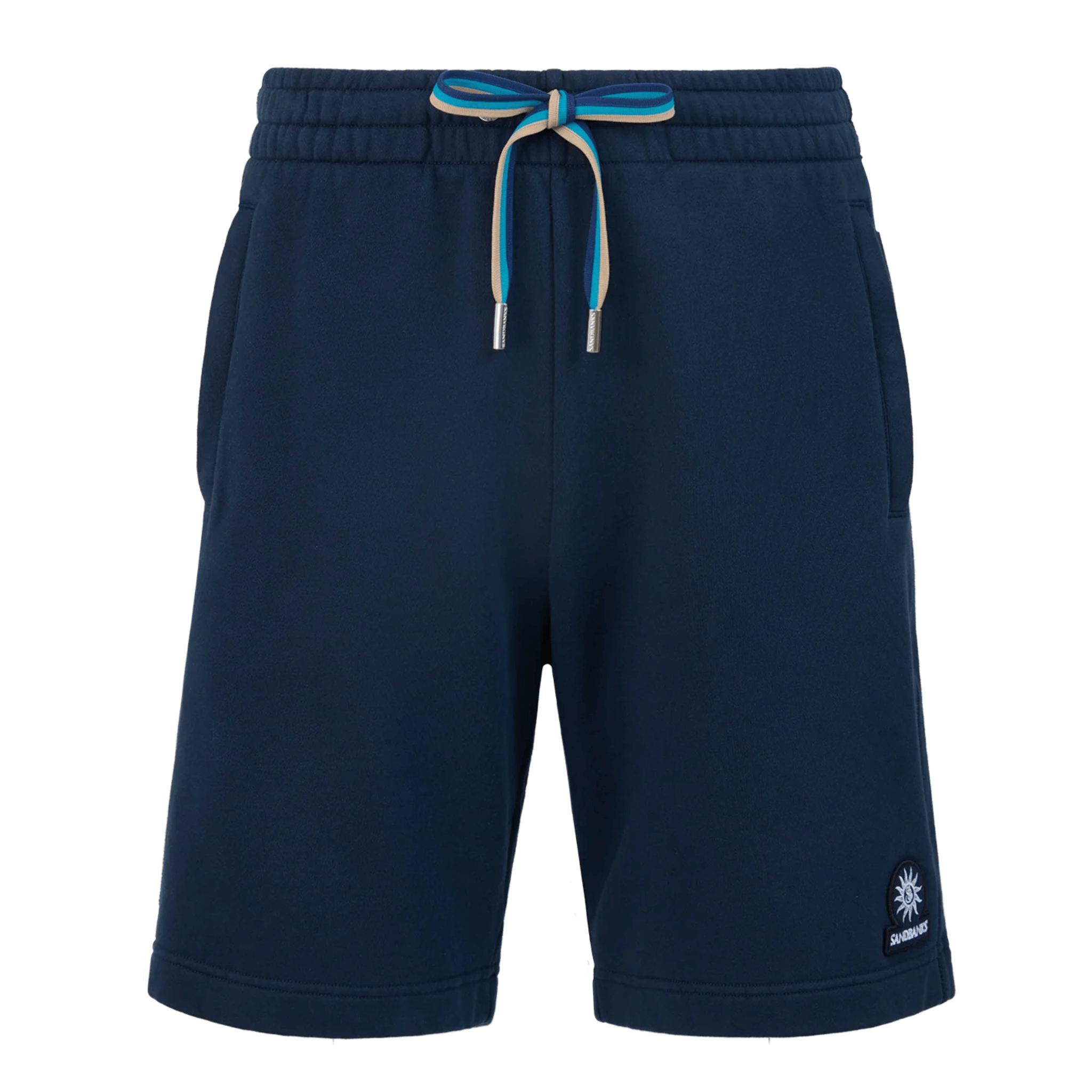 Mens Sandbanks Navy Badge Logo Sweat Shorts