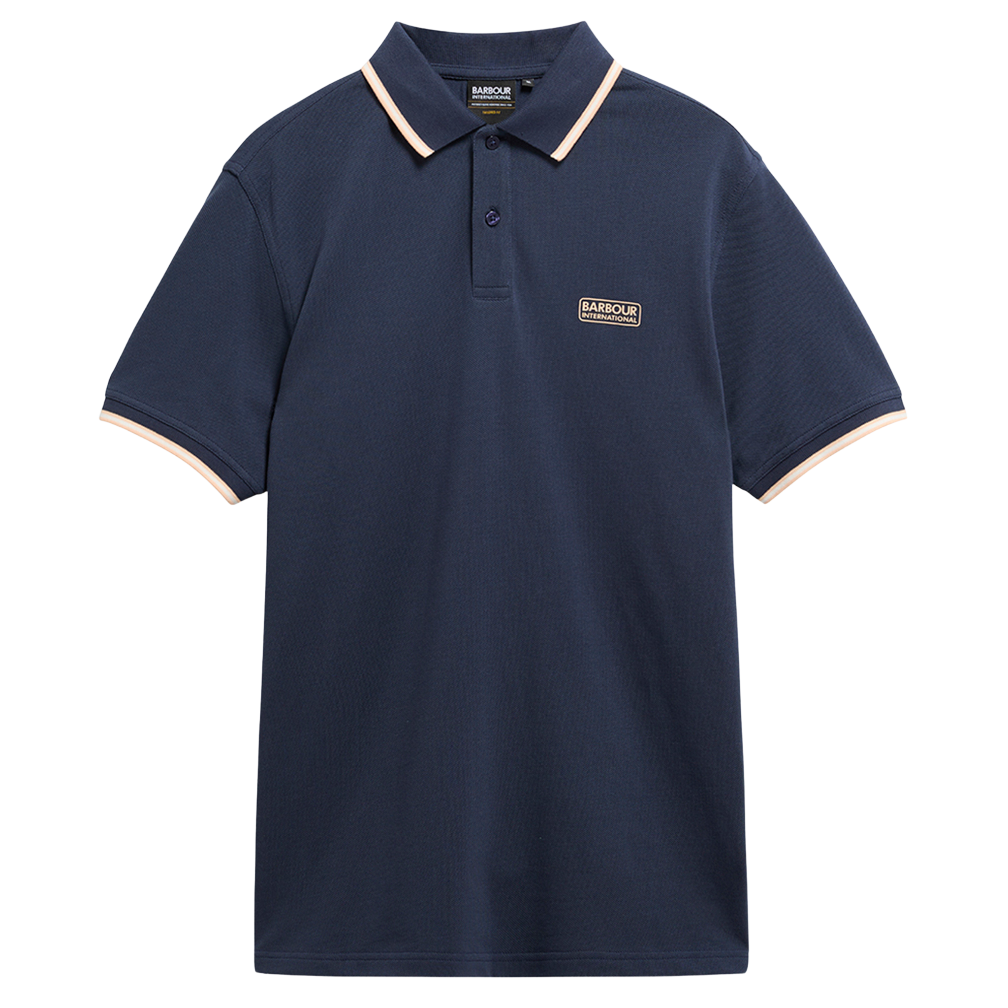 Mens Barbour International Oxford Navy Evan Tipped S/s Polo Shirt
