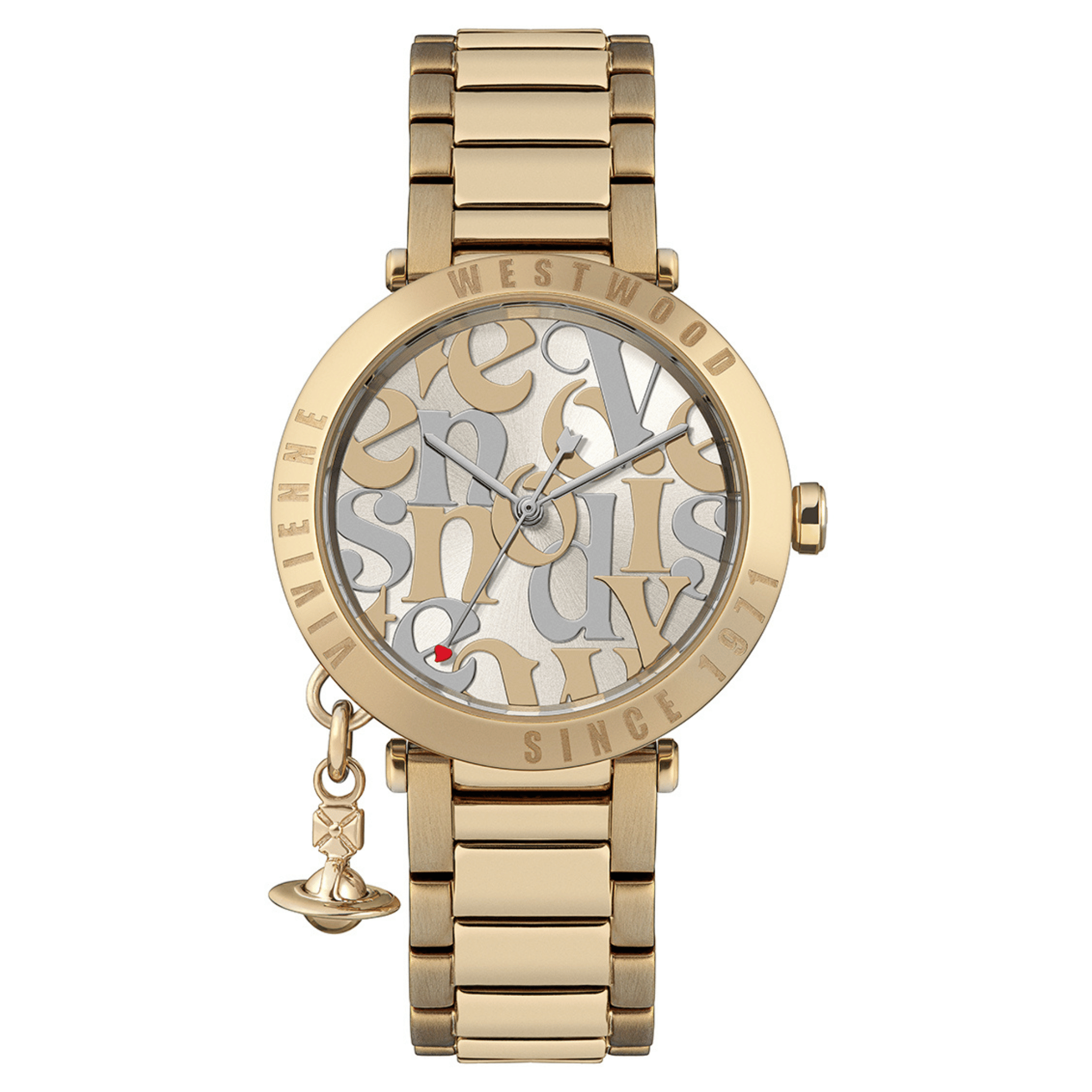 Womens	Vivienne Westwood Gold Orb Logomania Bracelet Watch