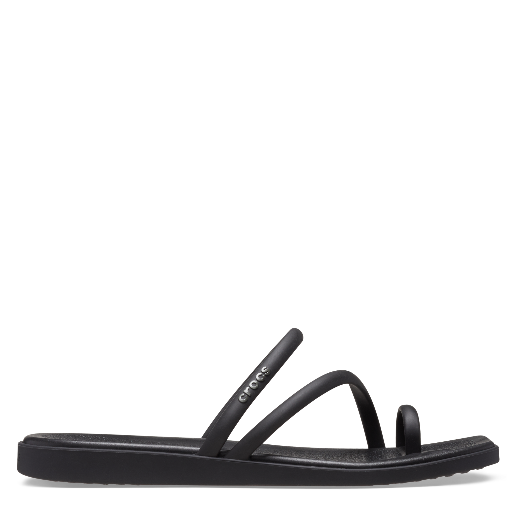 Womens Crocs Black Miami Toe Loop Sandals