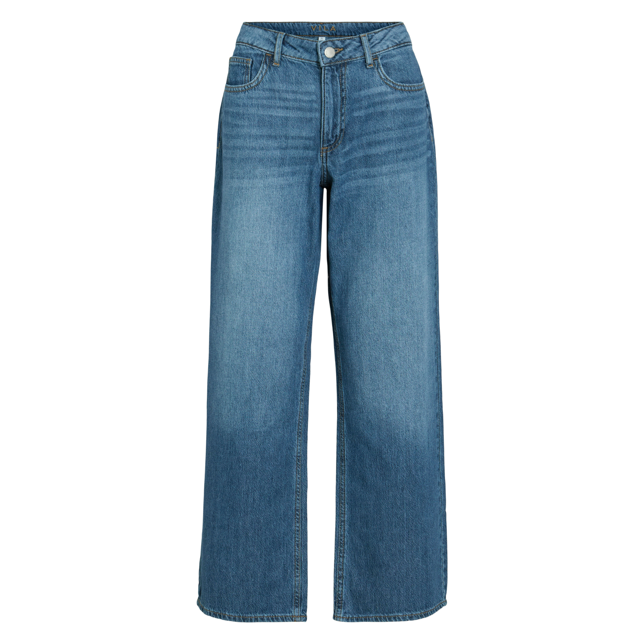 Womens Vila Medium Blue Vipalma Wide Jeans