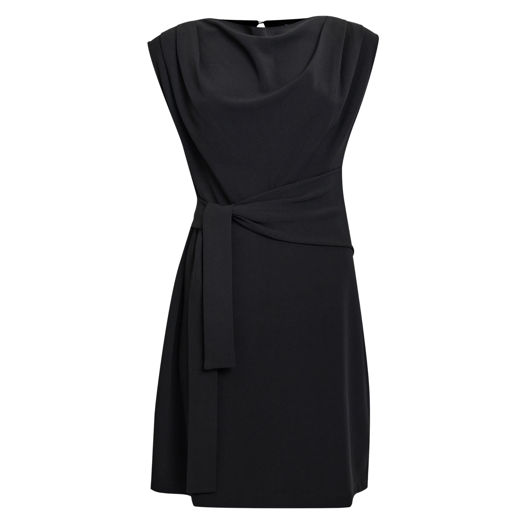 Womens French Connection Black Zion Jersey Belted Dress