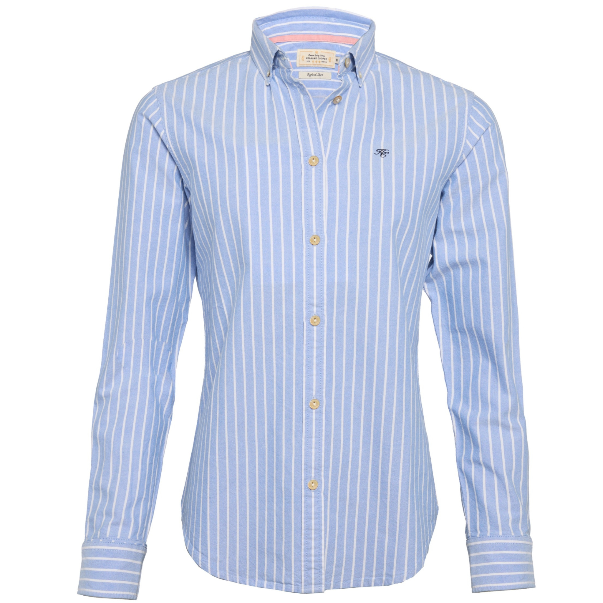Womens Holland Cooper Sky Blue Stripe Oxford L/s Shirt