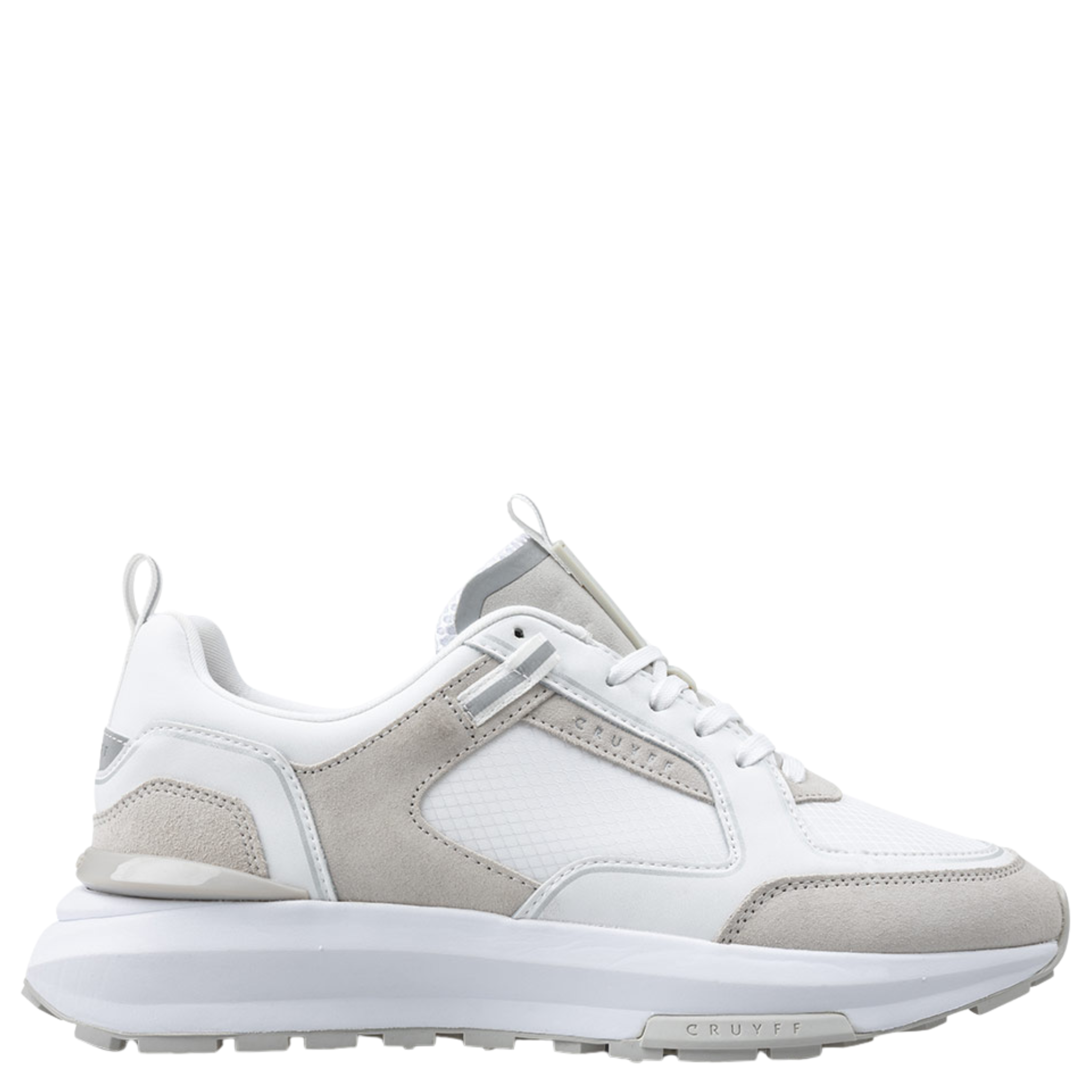 Mens Cruyff White/Grey Rayado Trainers