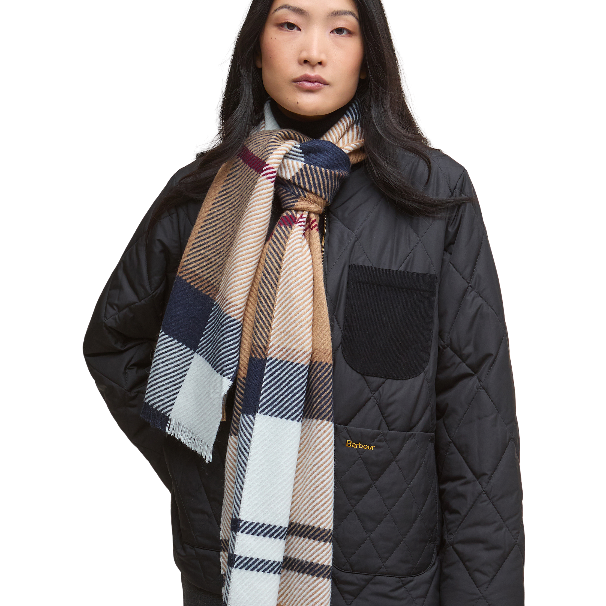 Womens Barbour Hessian Tartan Blair Scarf