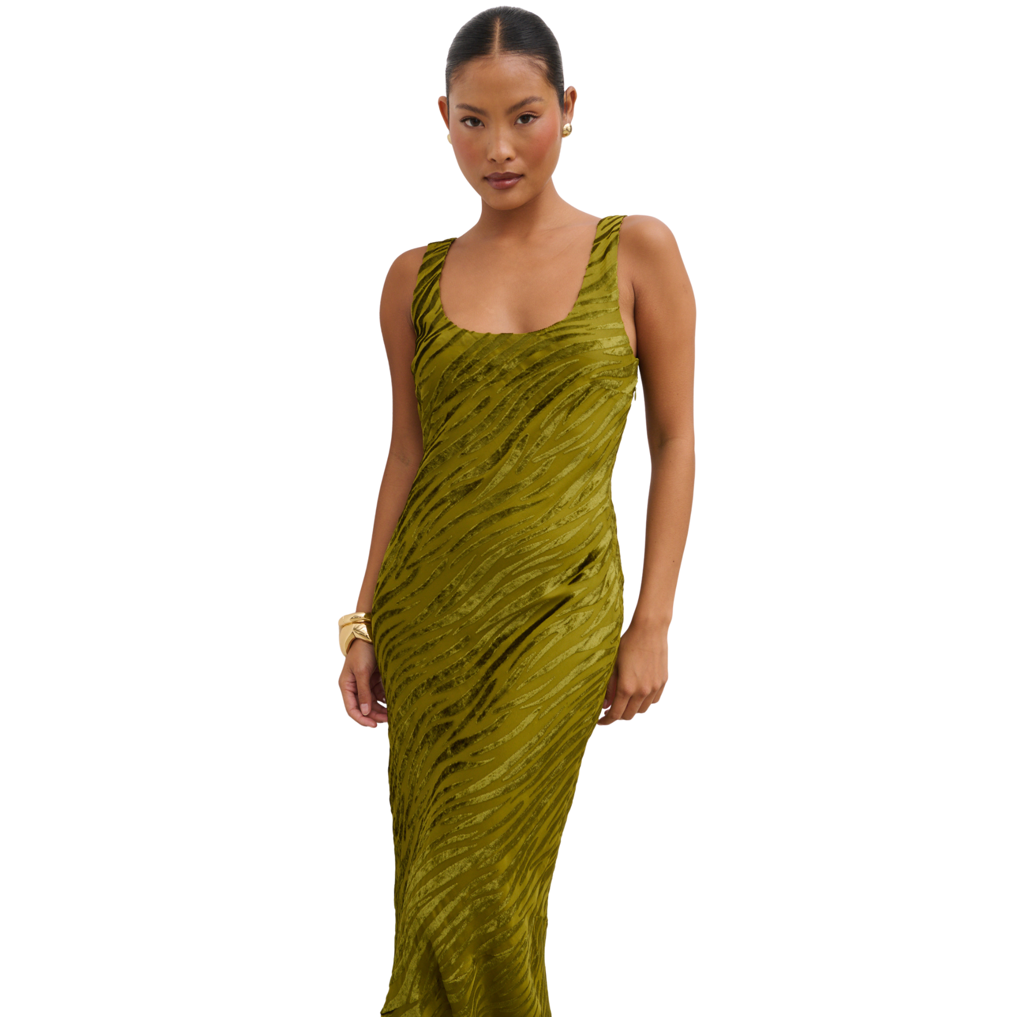 Womens Pretty Lavish Tarragon Kendall Scoop Maxi Dress