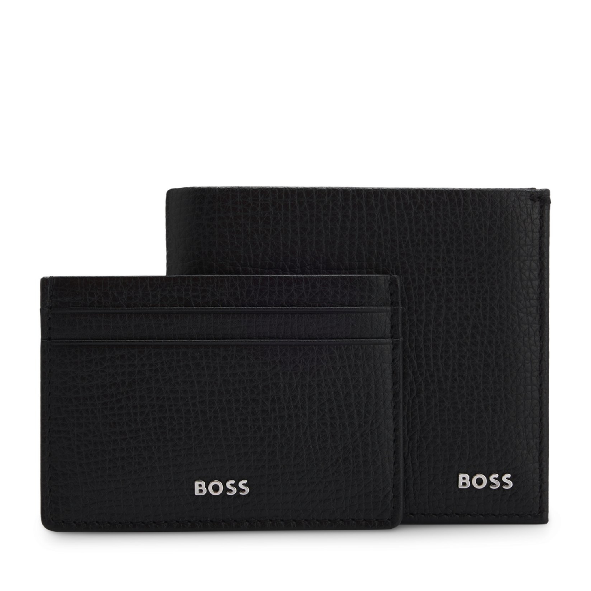 Mens BOSS Black Wallet & Card Holder Gift Set