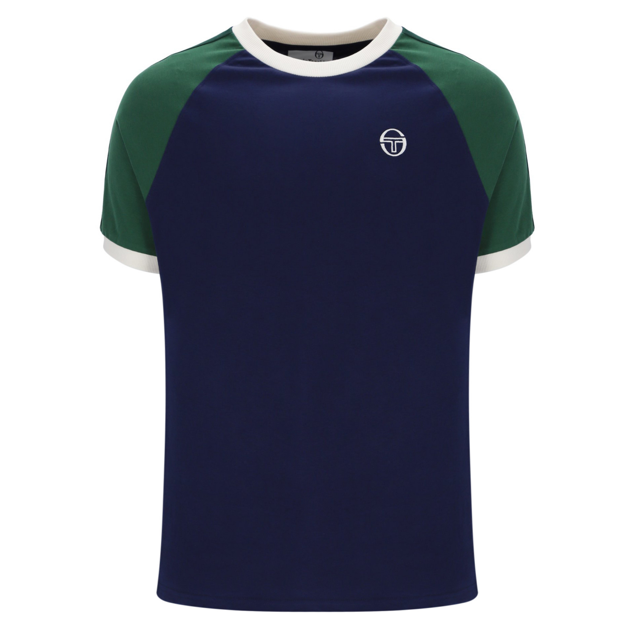 Mens Sergio Tacchini Maritime Blue/Eden Hadow Ringer S/s T Shirt