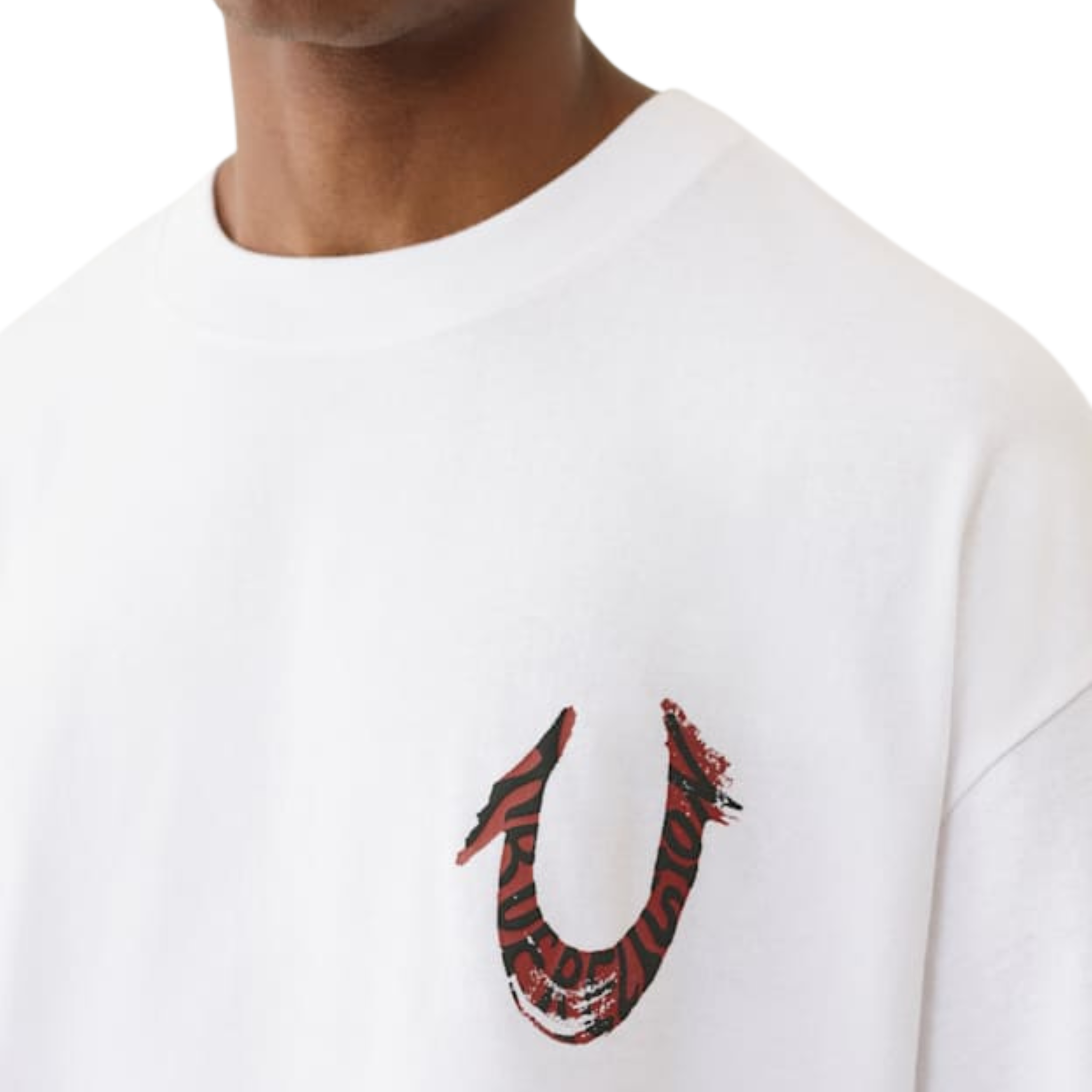 Mens True Religion Optic White Painted HS Oversized S/s T Shirt