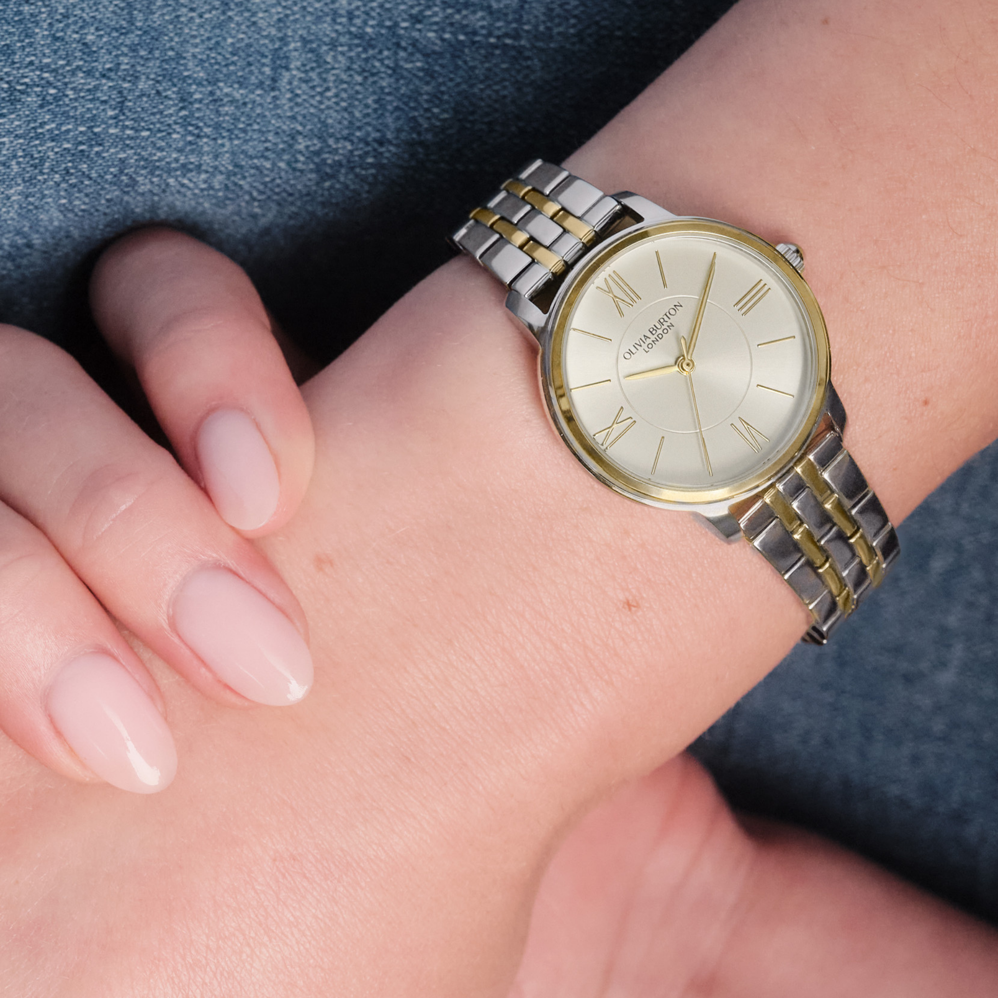 Womens Olivia Burton White/Two Tone Westbourne Bracelet Watch