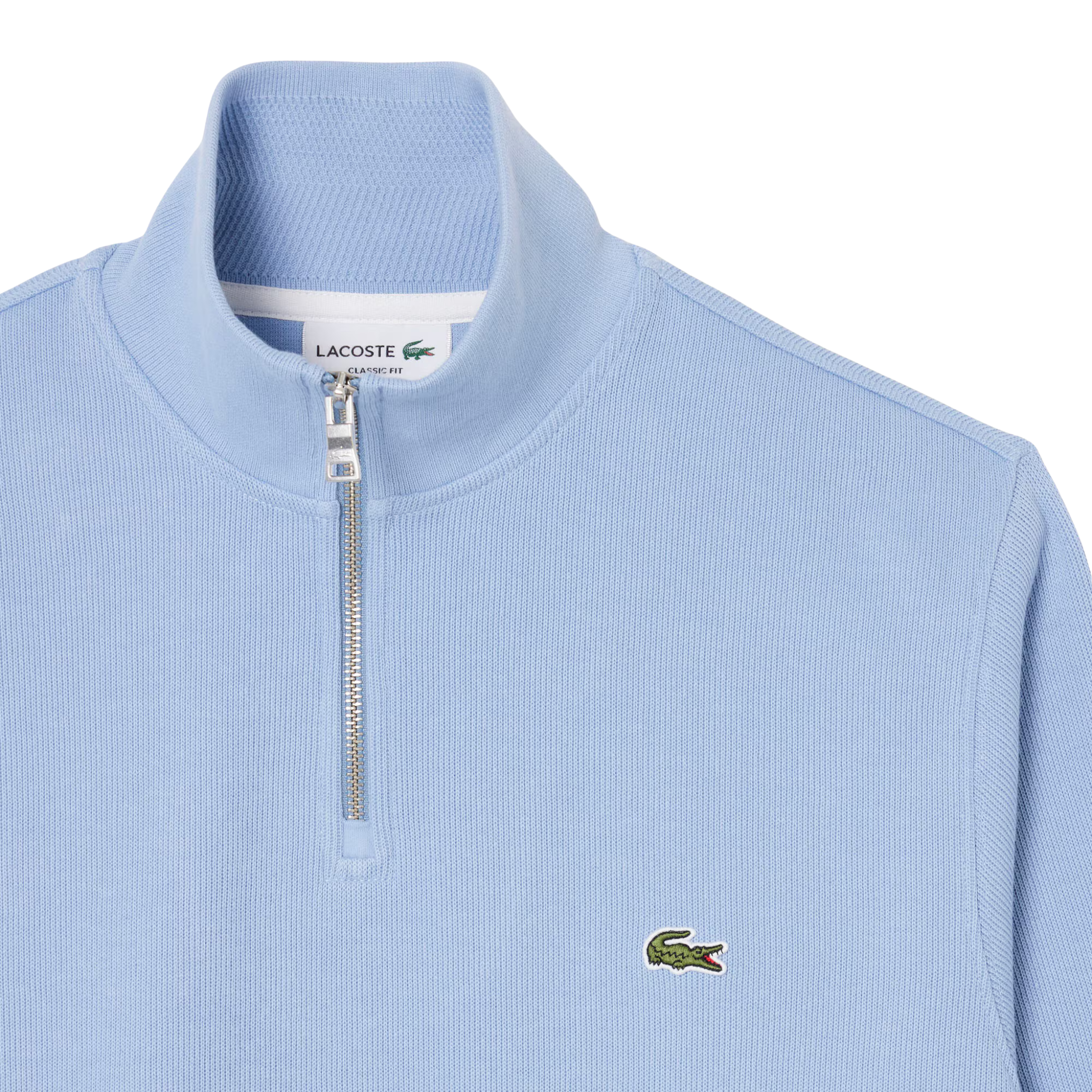 Mens Lacoste Light Blue Branded Half Zip Sweatshirt