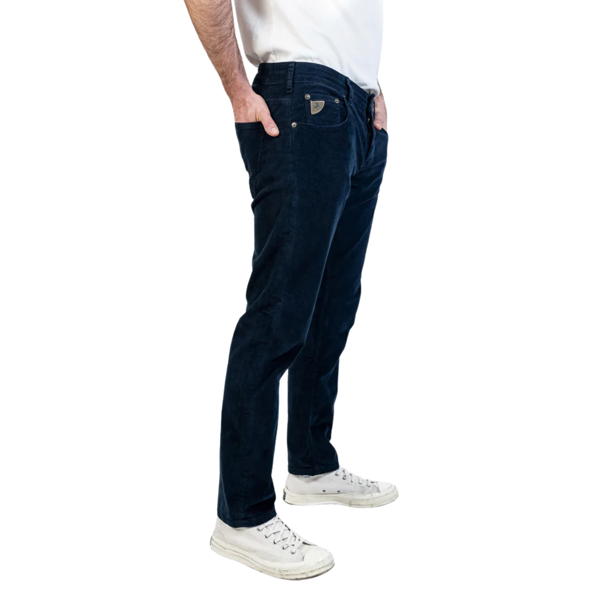 Mens Lois Navy Blue Sierra Corduroy Tapered Pants