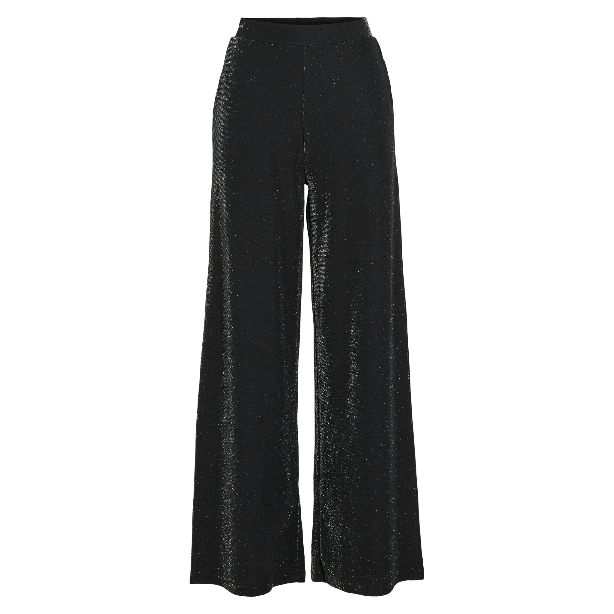 Womens Vila Black/Silver Glitter Vieleinas Wide Pants