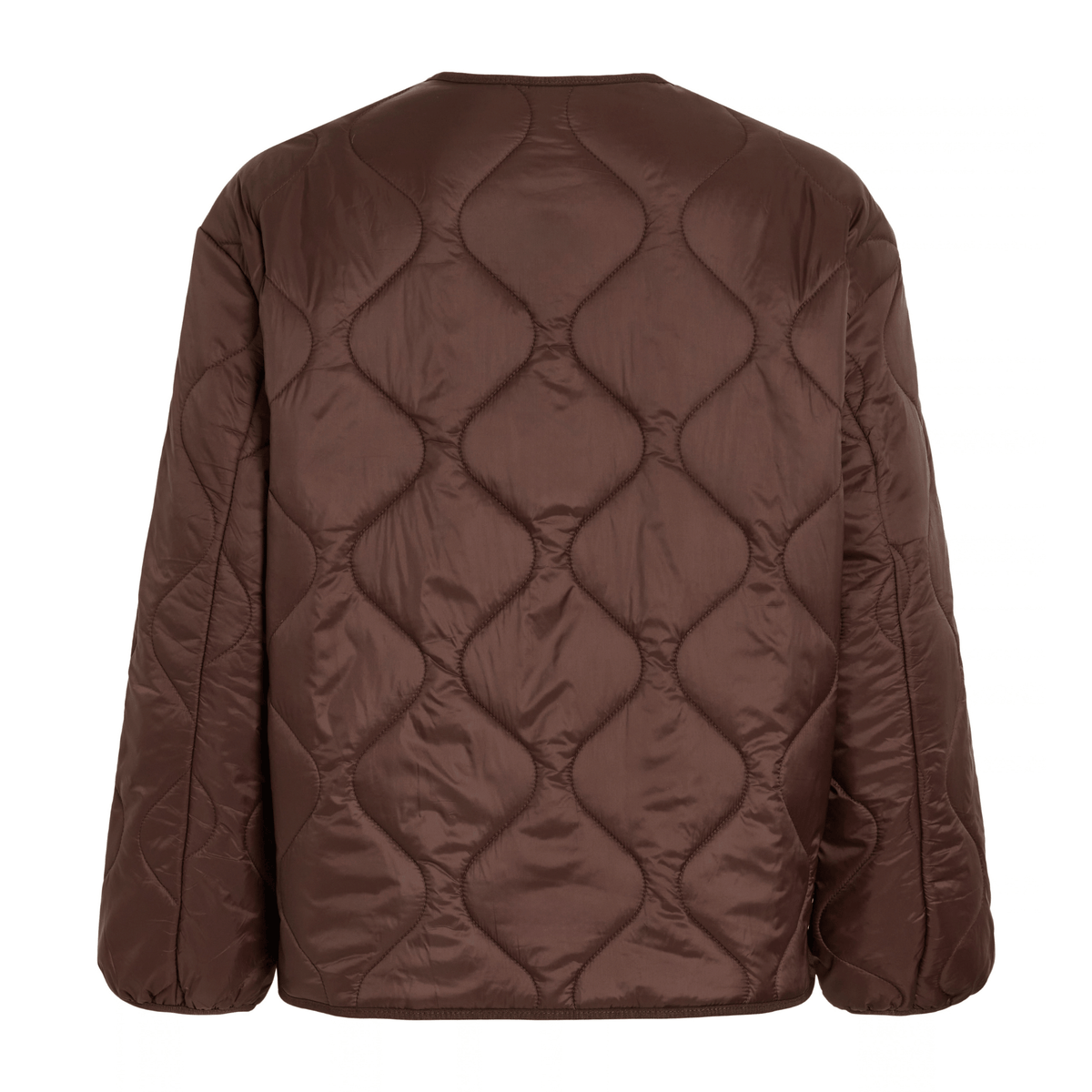 Womens Vila Coffee Bean Vidune Quilted Light Jacket