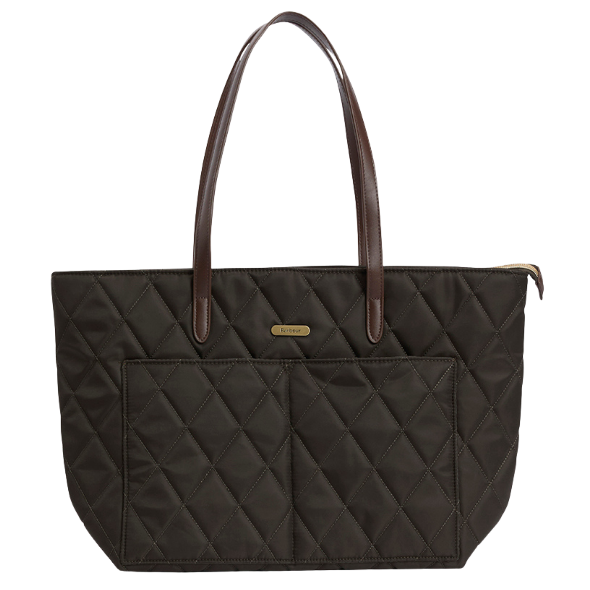 Womens Barbour Olive Quilted Tote Bag