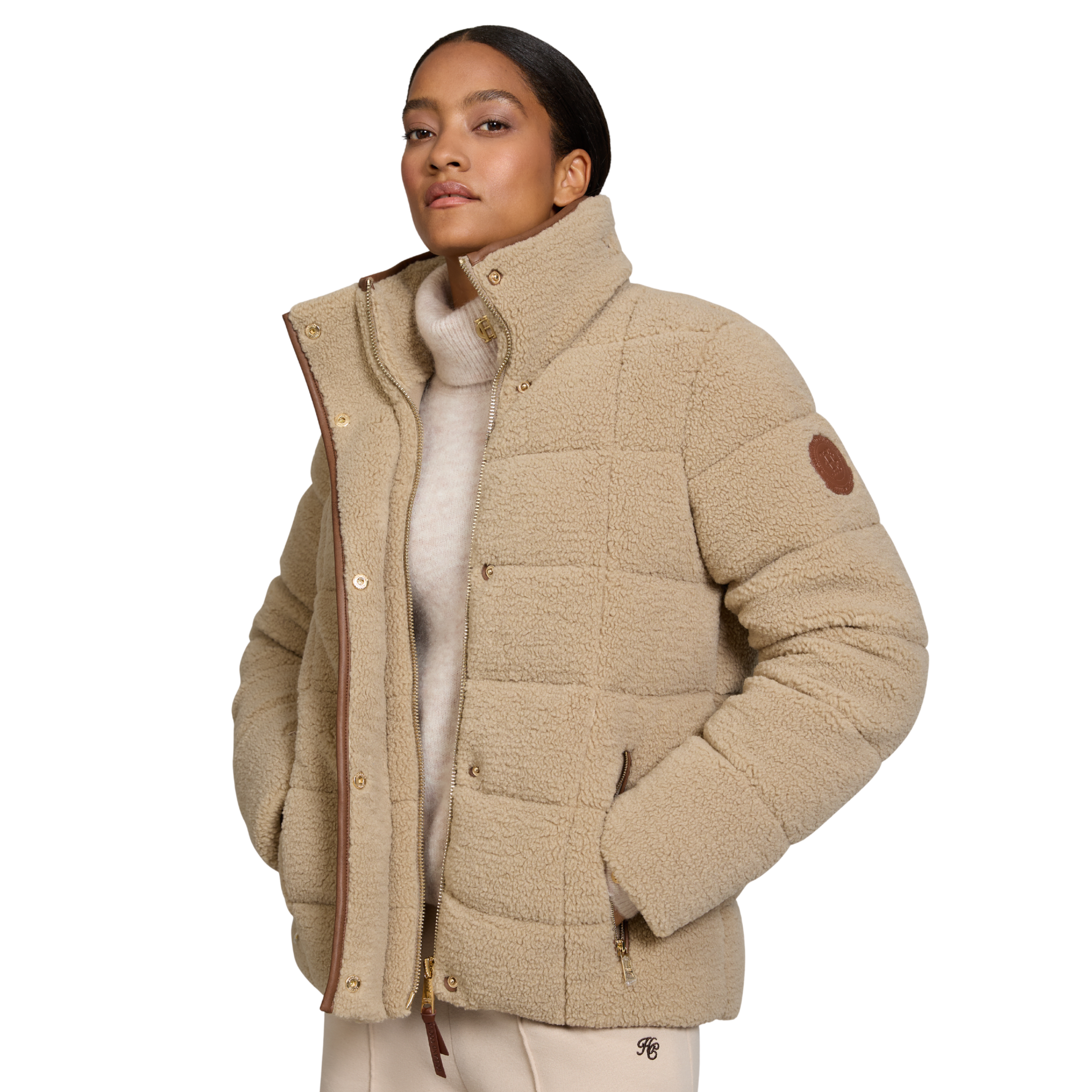 Womens Holland Cooper Natural Borg Crawford Padded Jacket