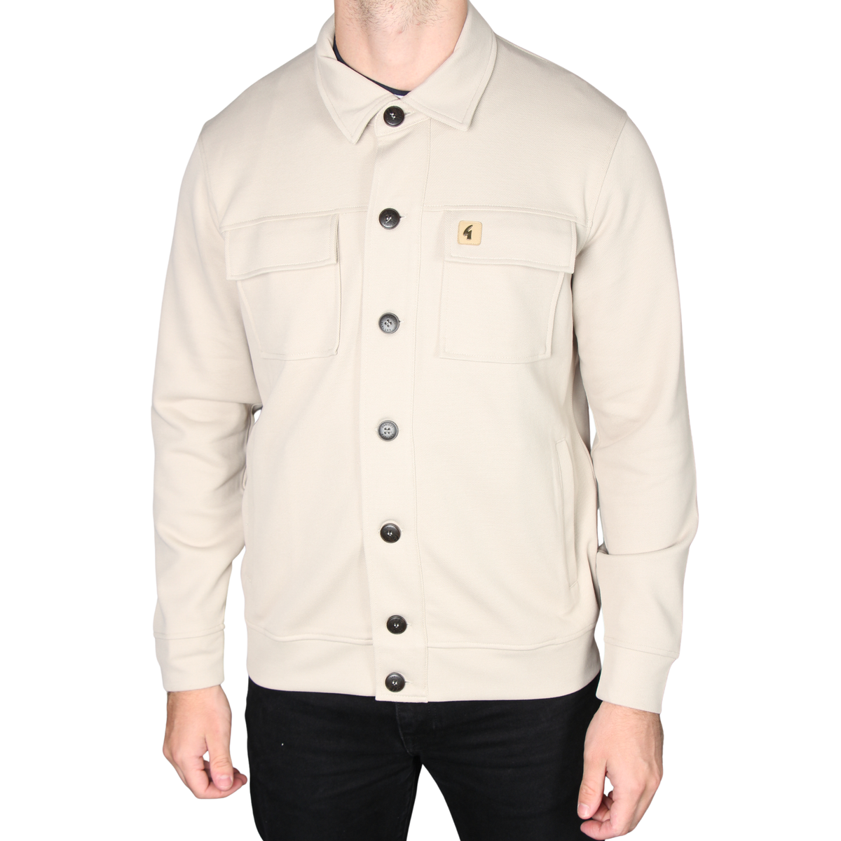 Mens Gabicci Vintage Cement Leigh Jersey Overshirt