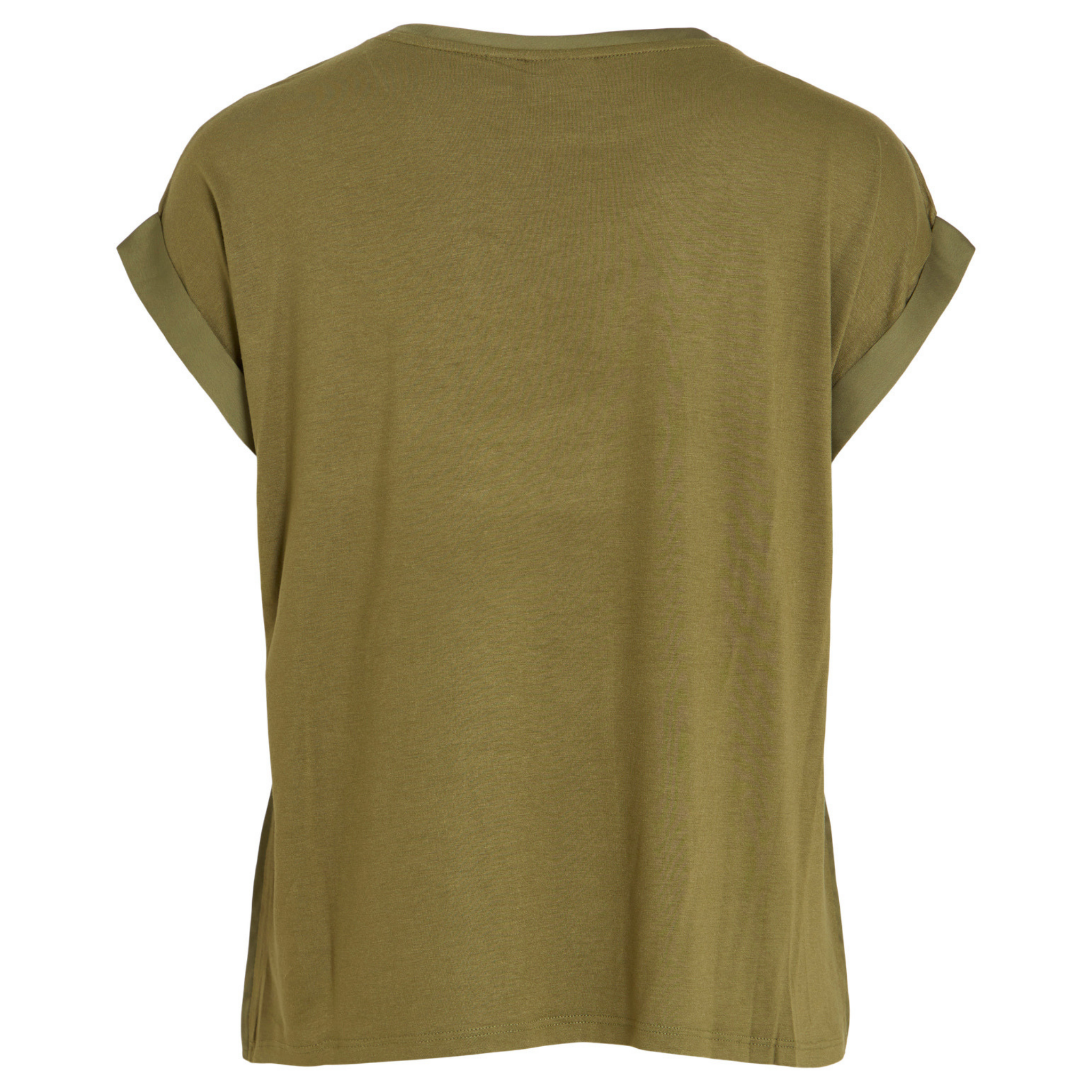 Womens Vila Capulet Olive Viellette Satin S/s Top