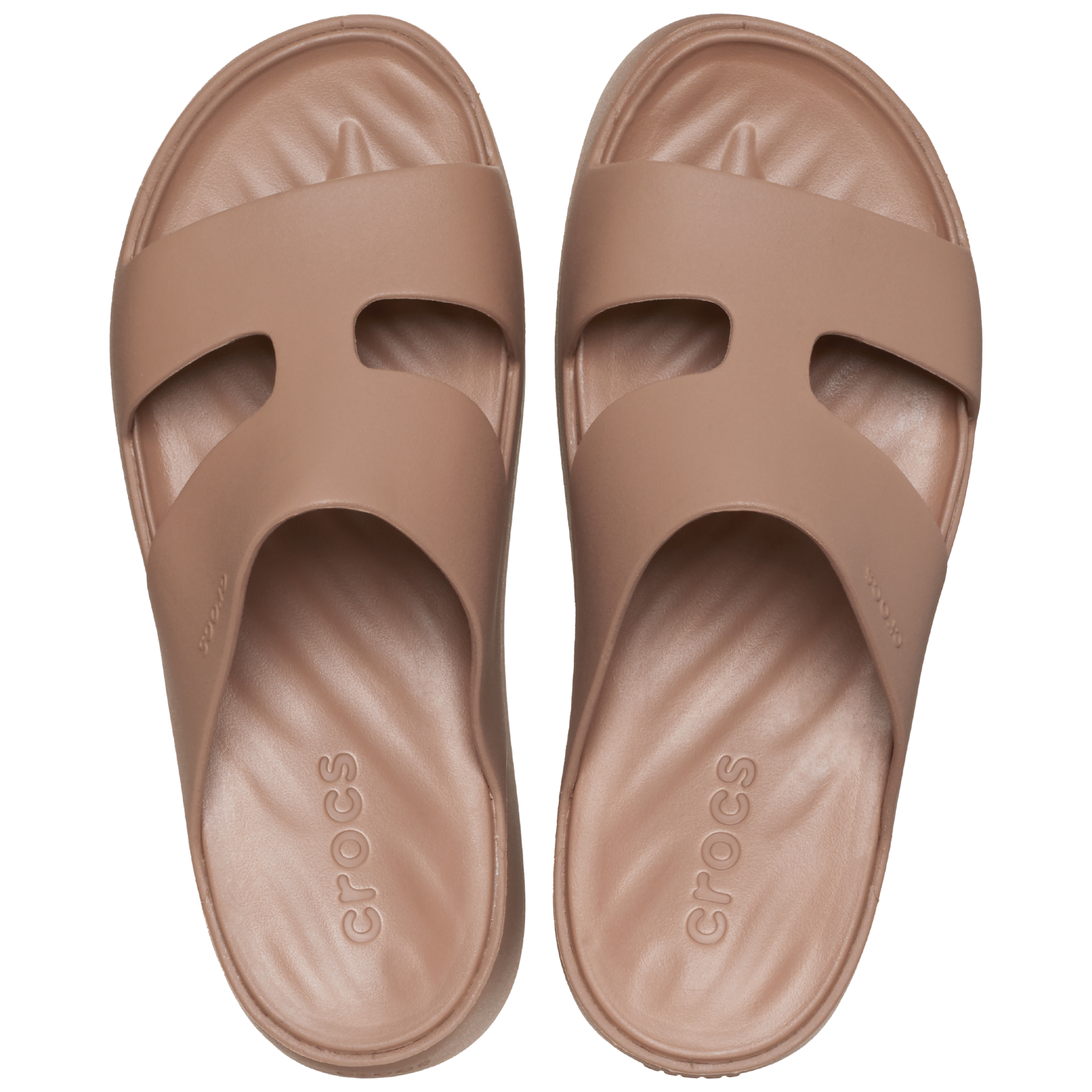 Womens Crocs Latte Getaway Platform H-Strap Sandals