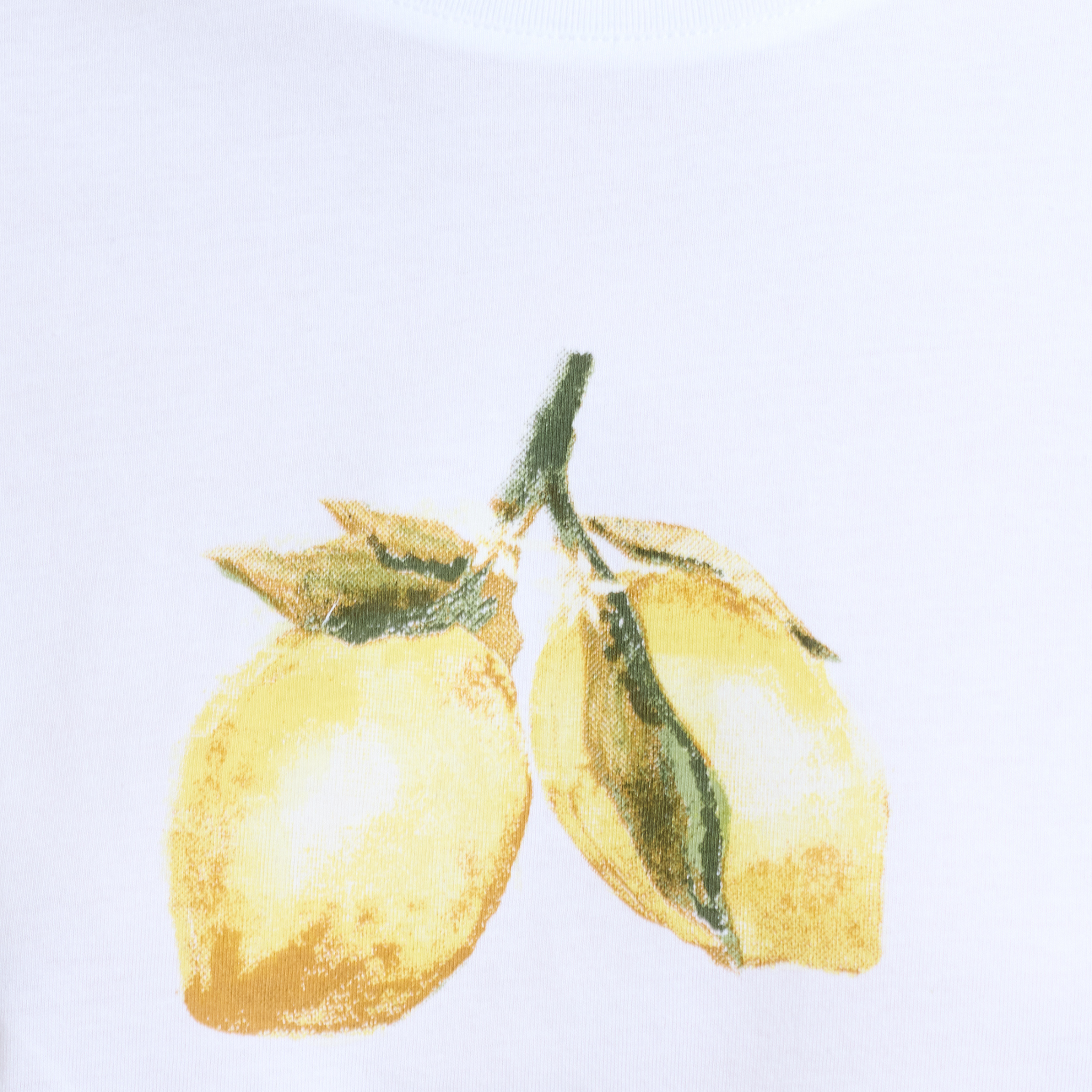 Womens French Connection Linen White Lemons S/s T Shirt