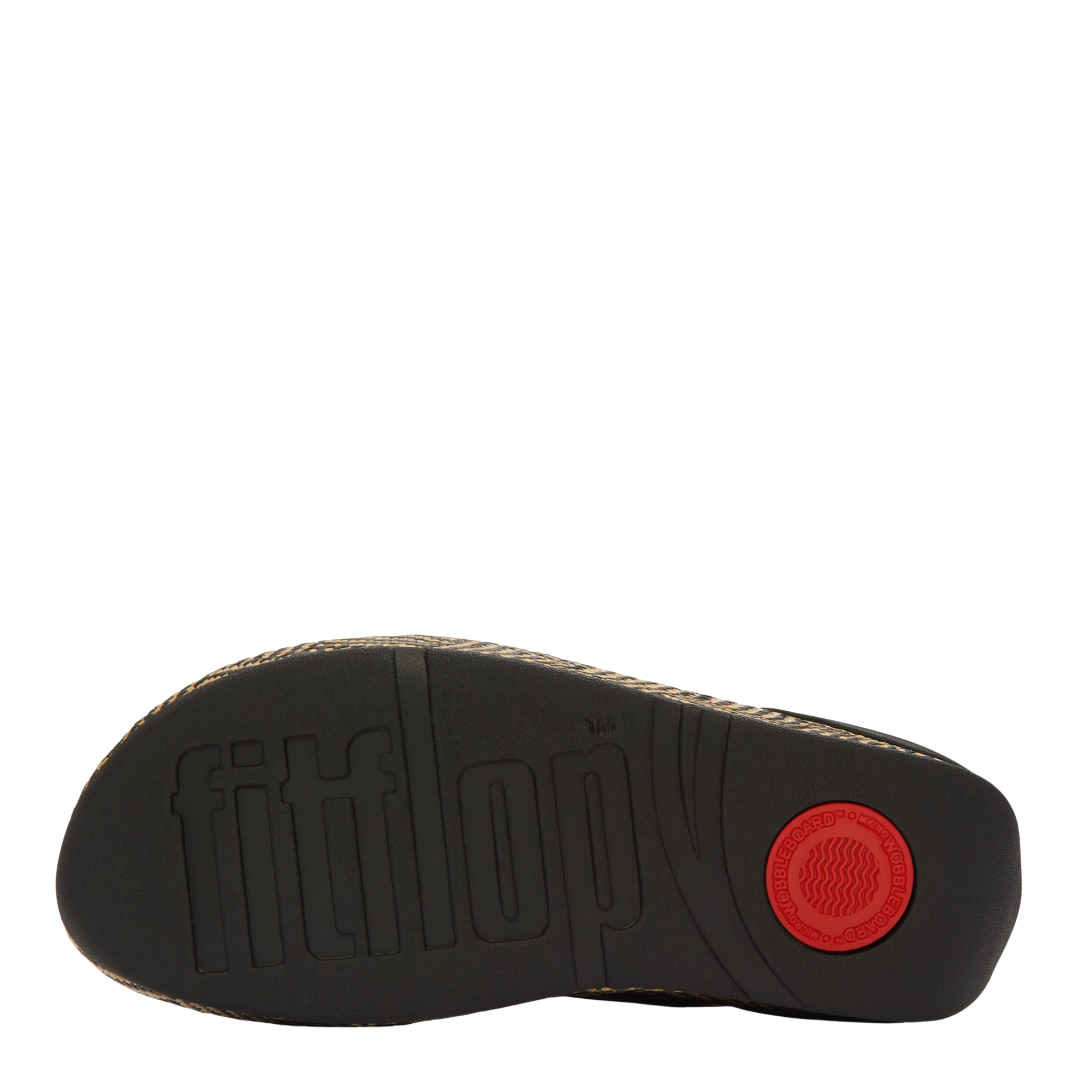 Womens FitFlop Black Graphic-Weave Lulu Lux Leather Toe-Post Sandals