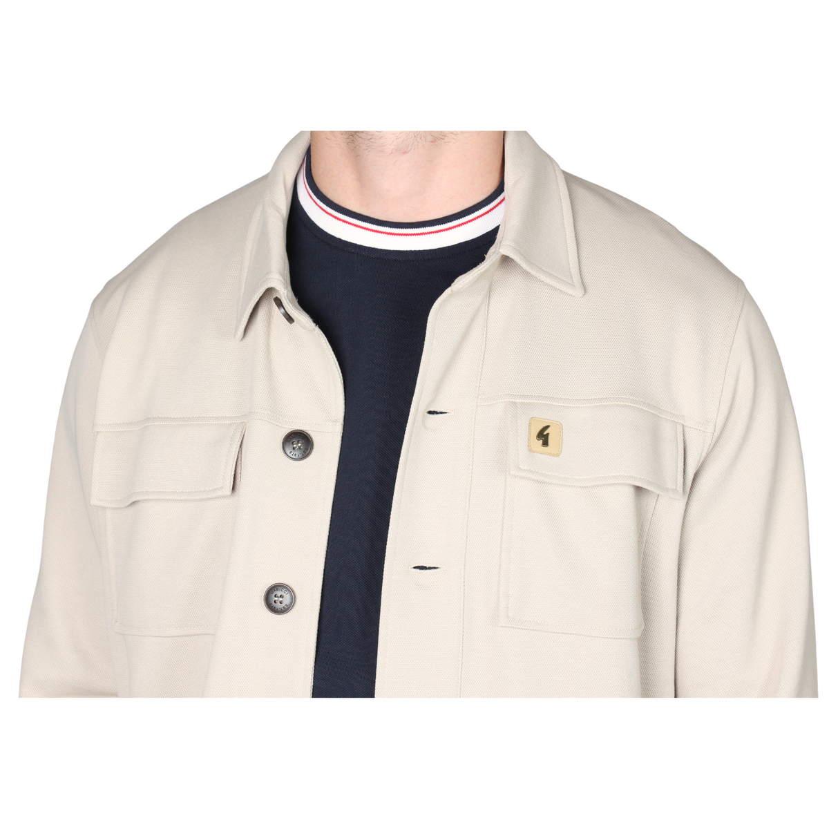 Mens Gabicci Vintage Cement Leigh Jersey Overshirt