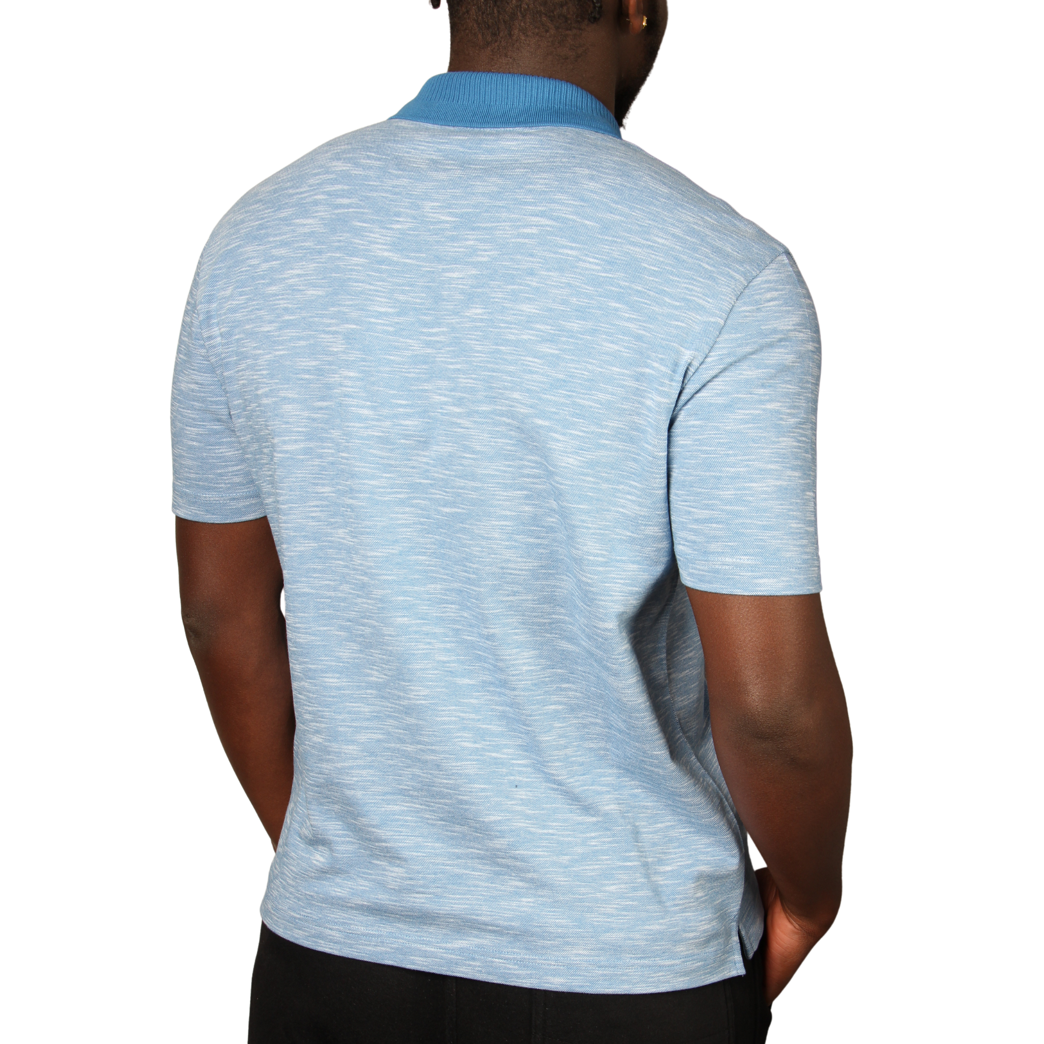 Mens Paul Smith Blue Button Front S/s Polo Shirt